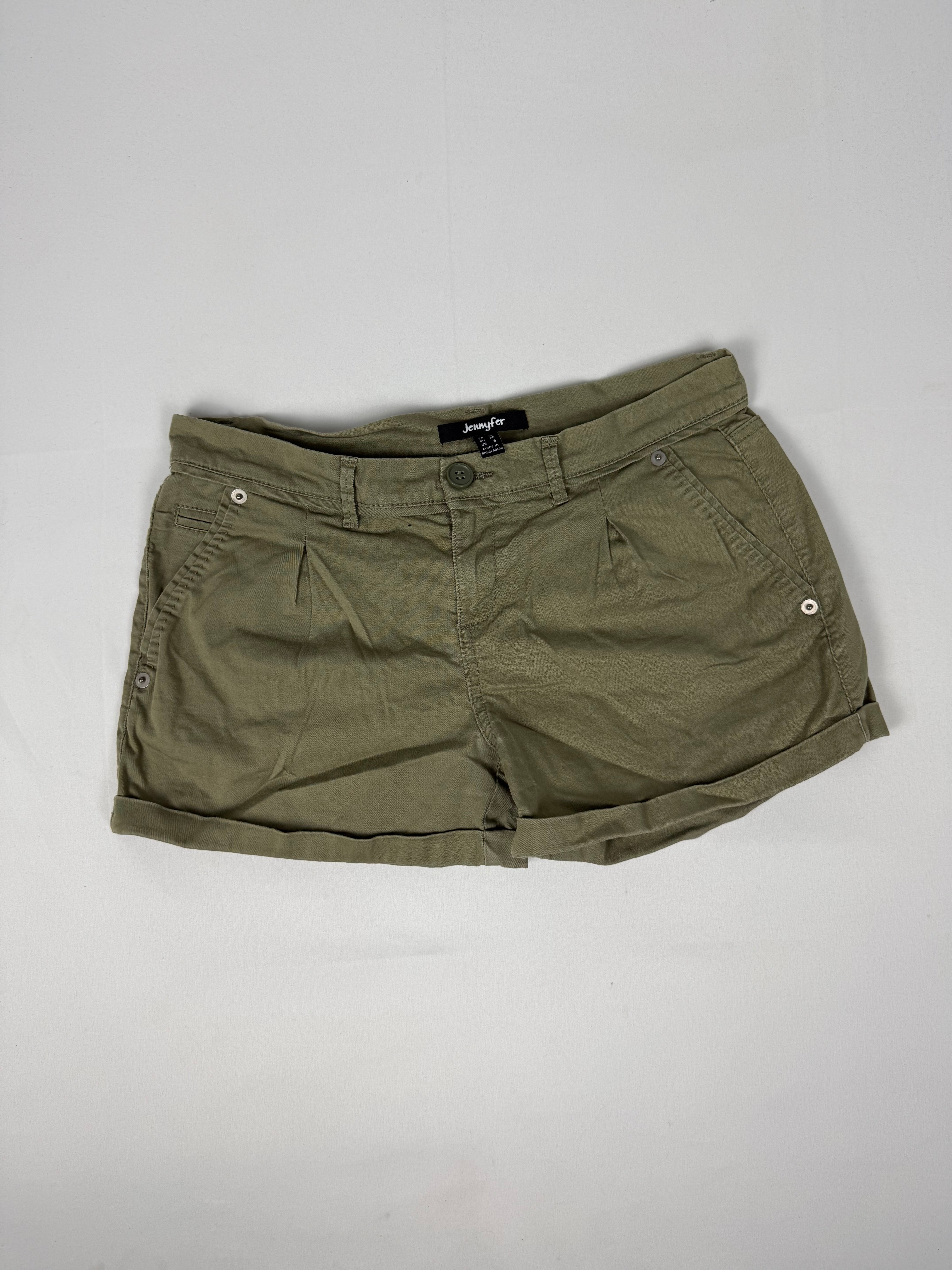 Khaki cotton low rise mini short (M)