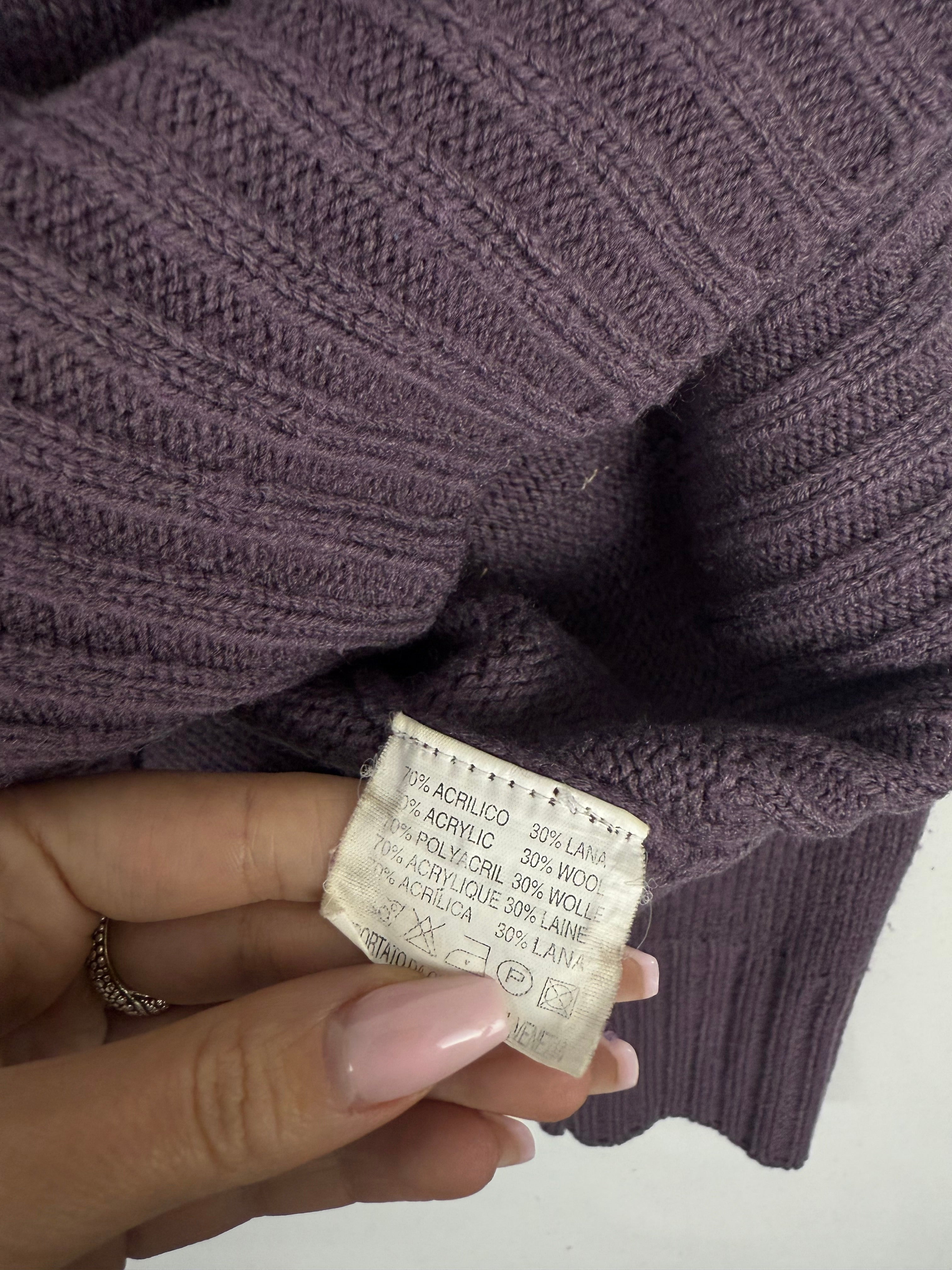 Purple wool hooded jumper (S/M)