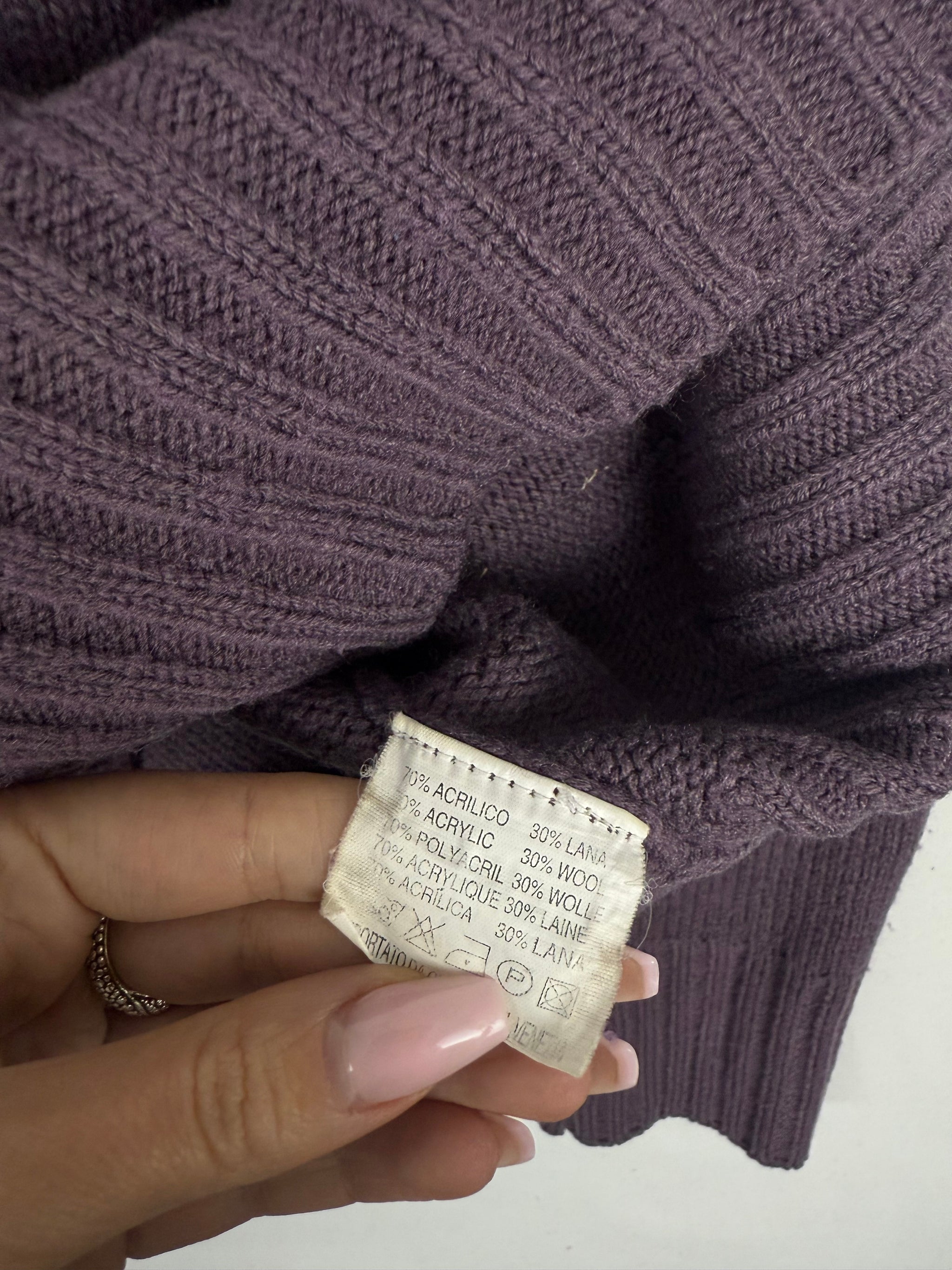 Purple wool hooded jumper (S/M)