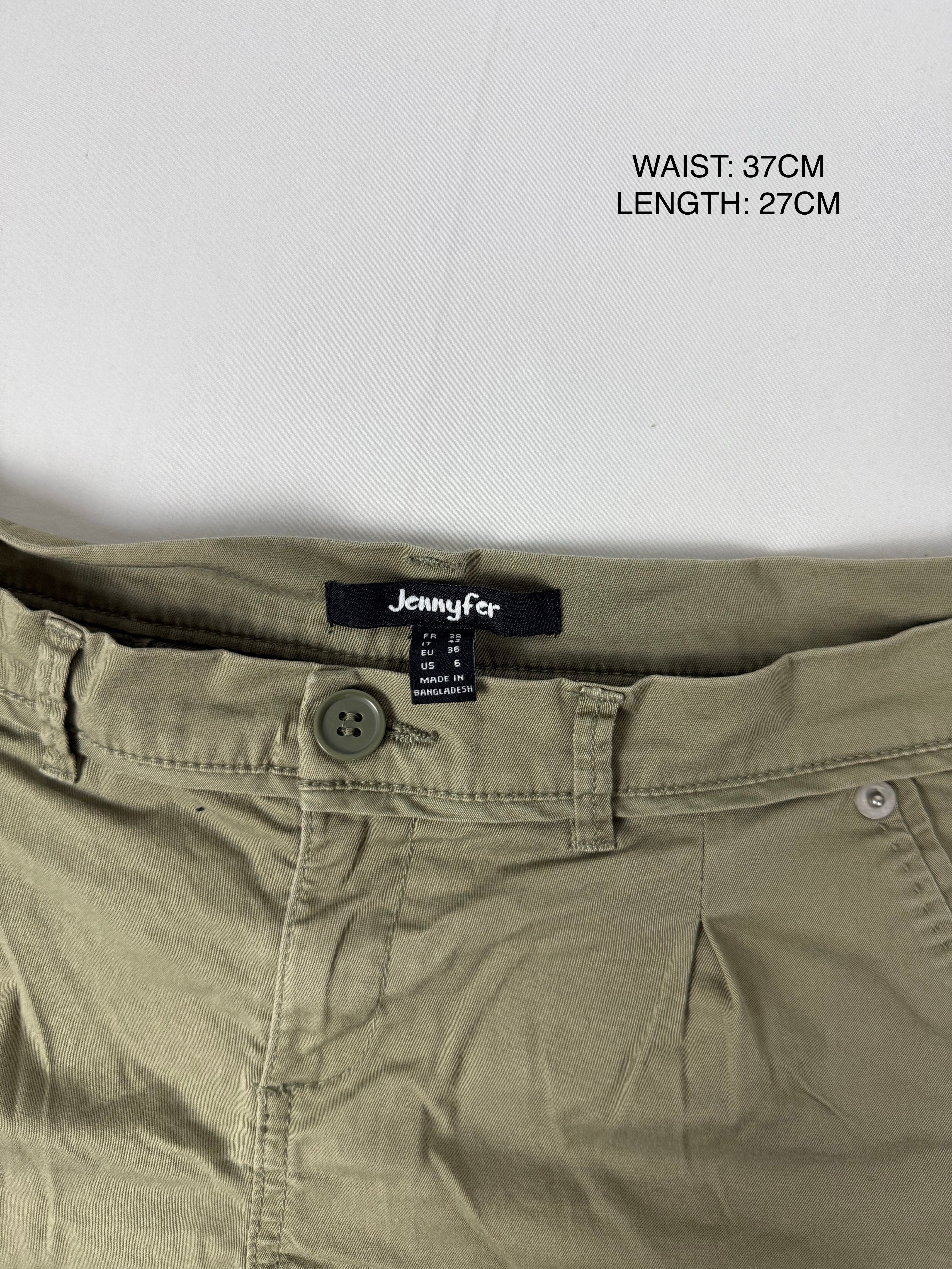 Khaki cotton low rise mini short (M)