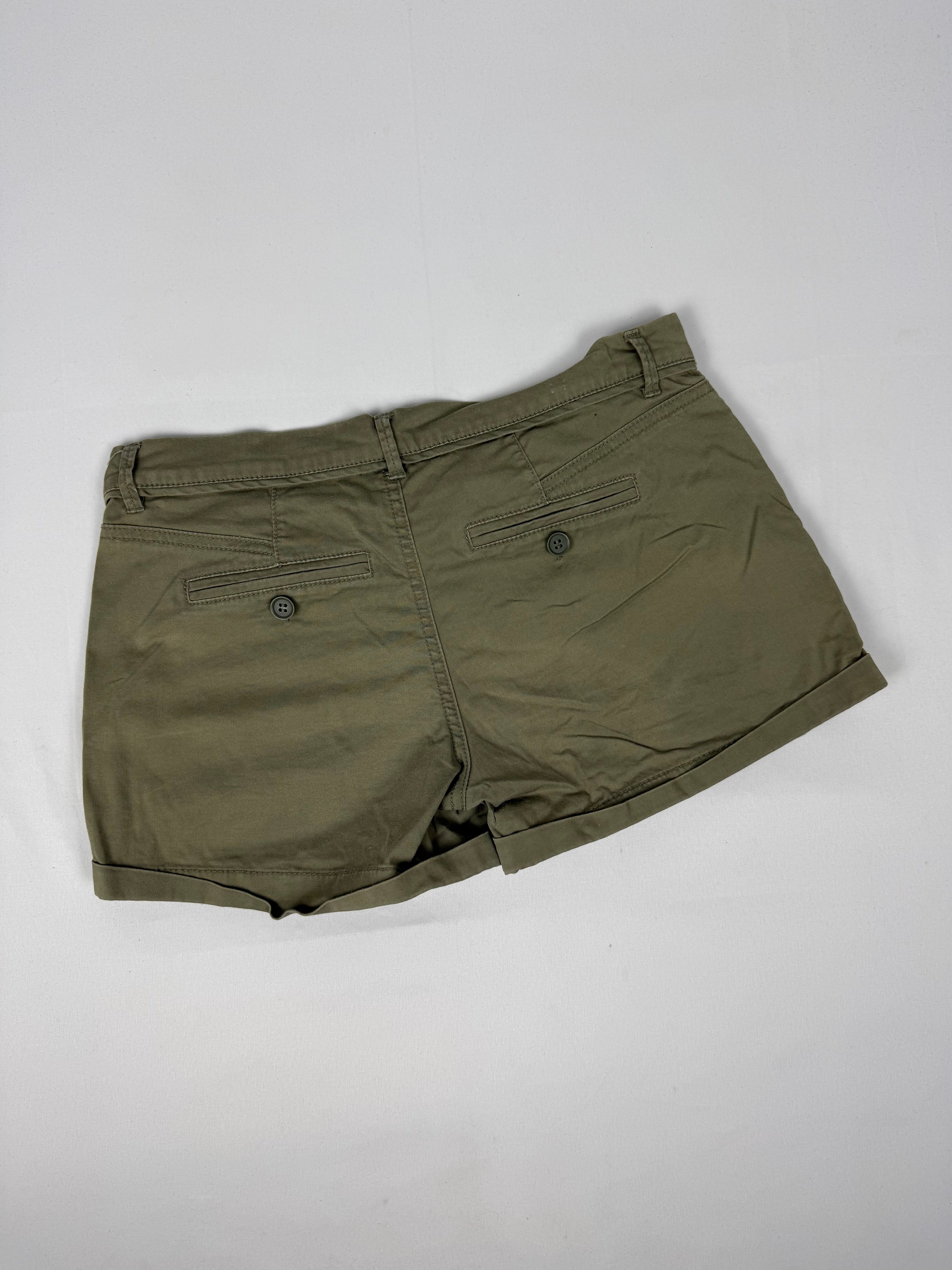Khaki cotton low rise mini short (M)