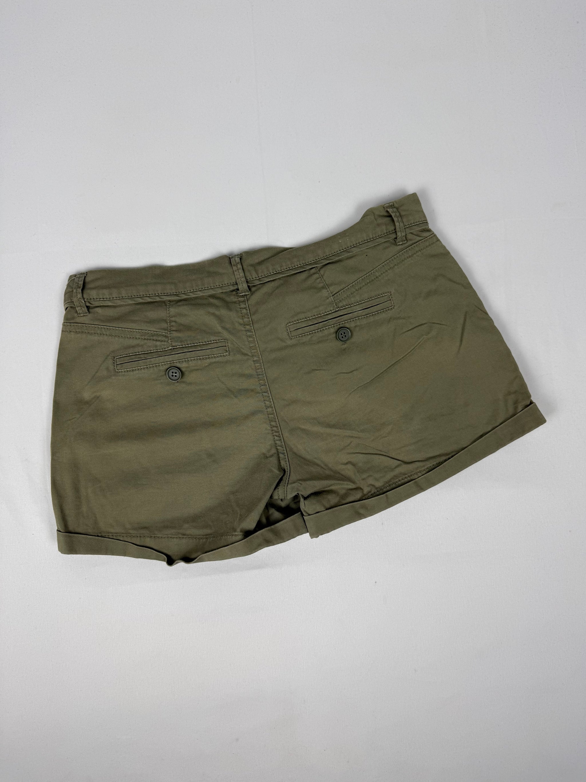 Khaki cotton low rise mini short (M)