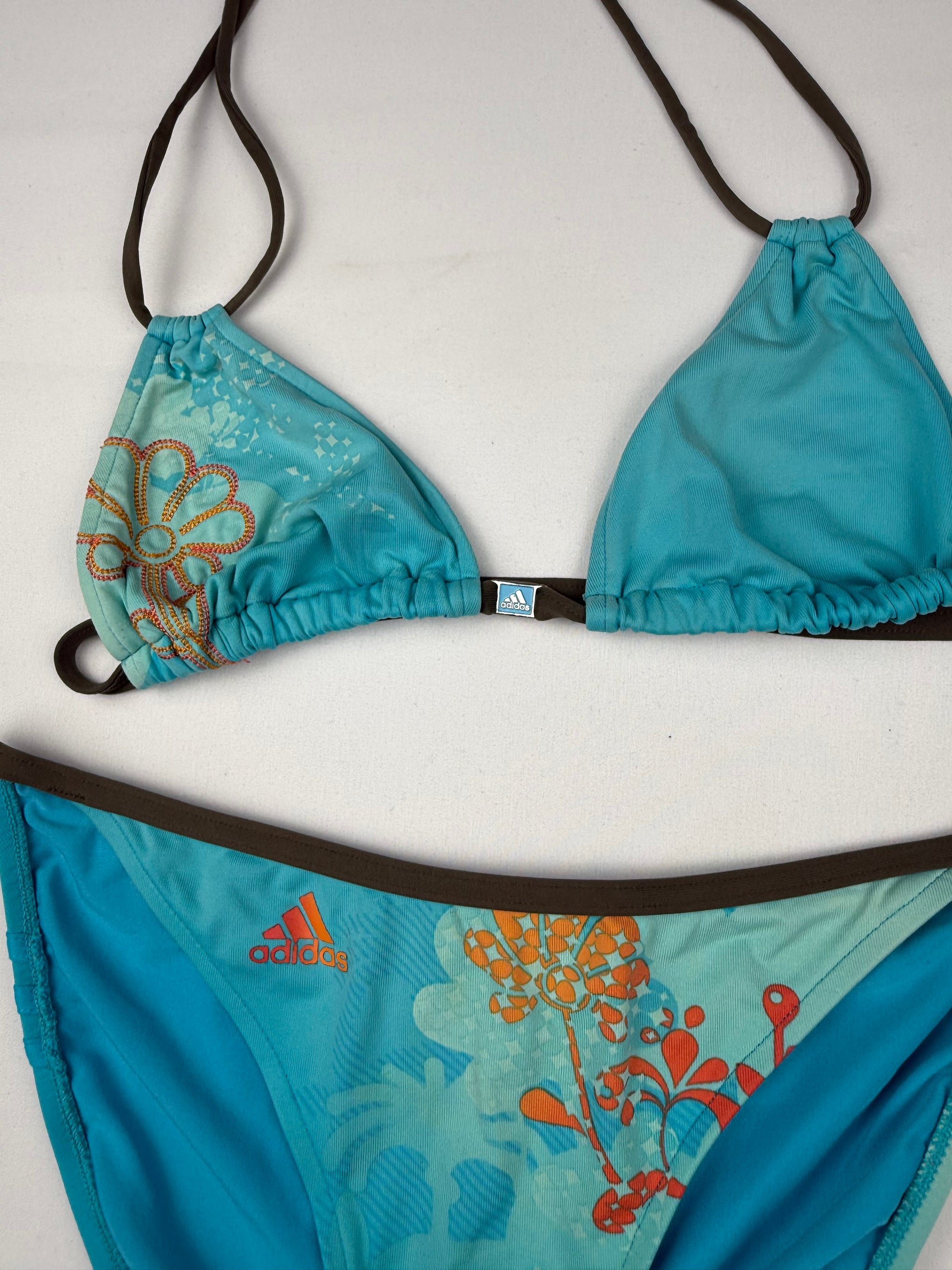 Blue graphic bikini set (S)