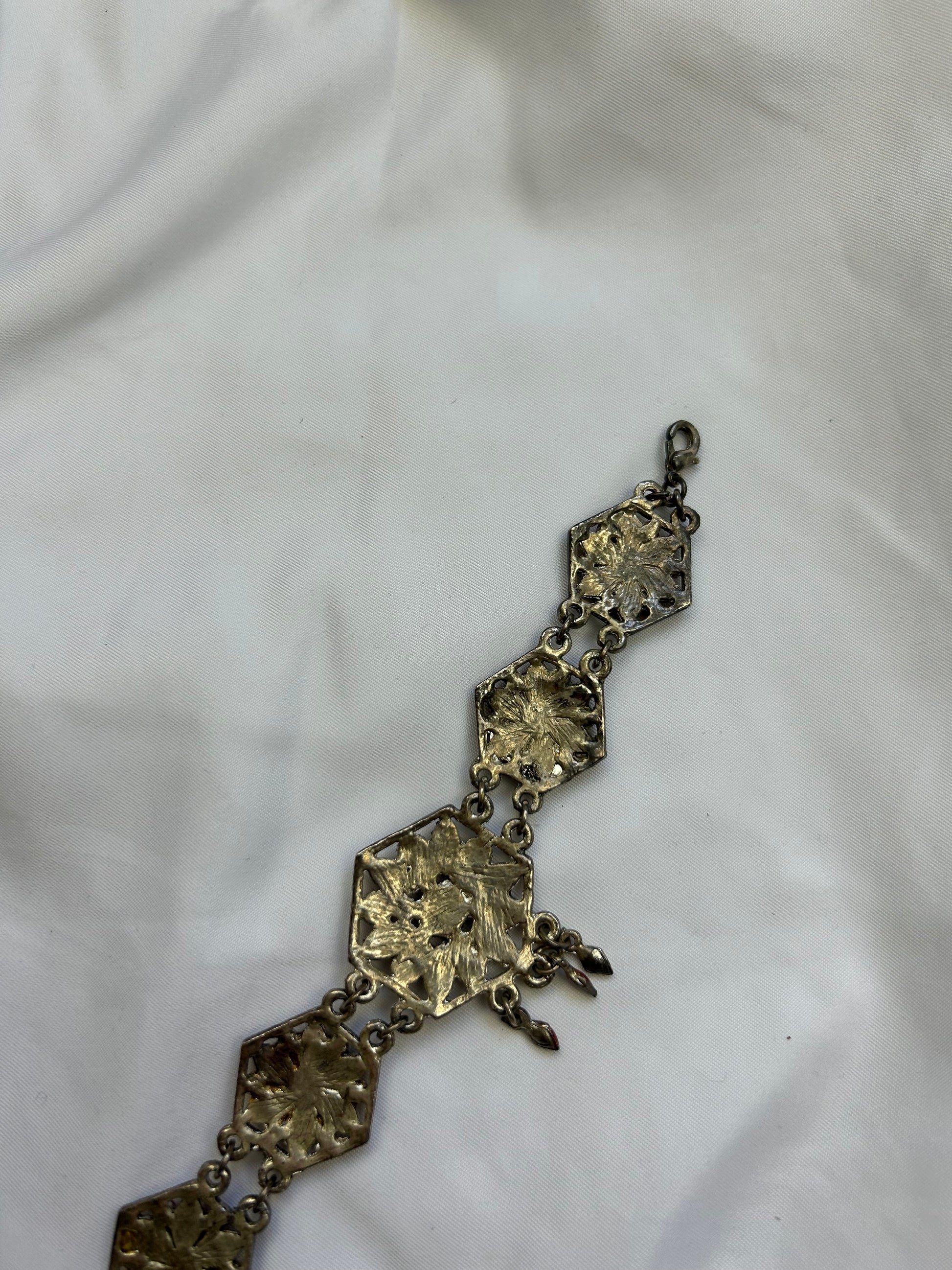 Stainless steel gold & red bracelet