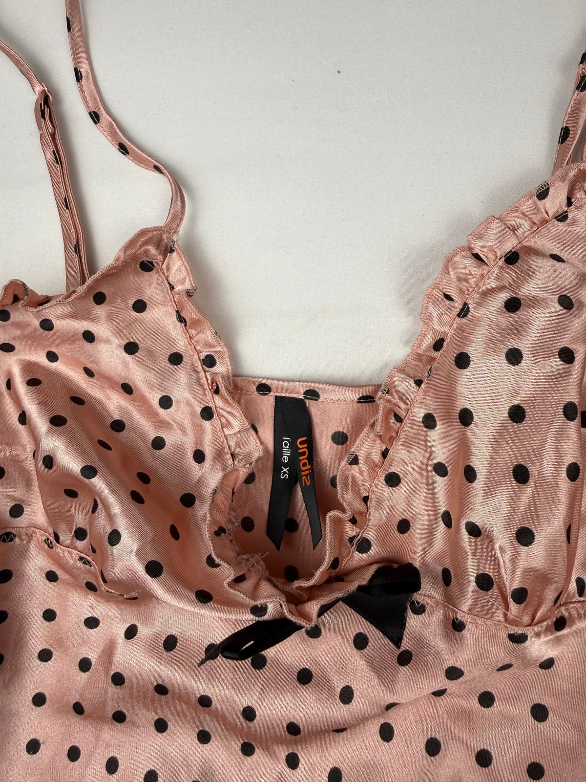 Baby pink polka dots silky top (XS)