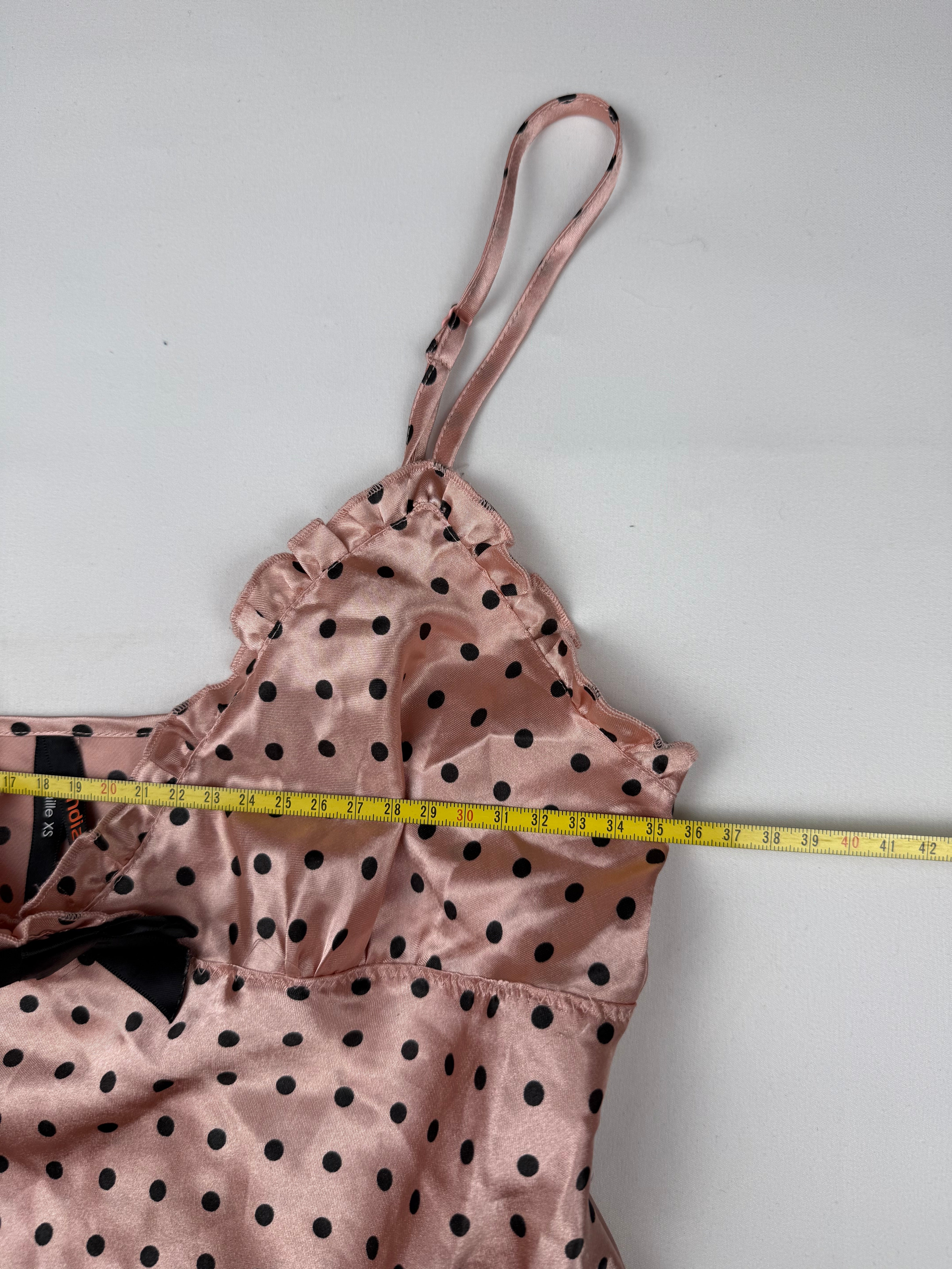Baby pink polka dots silky top (XS)