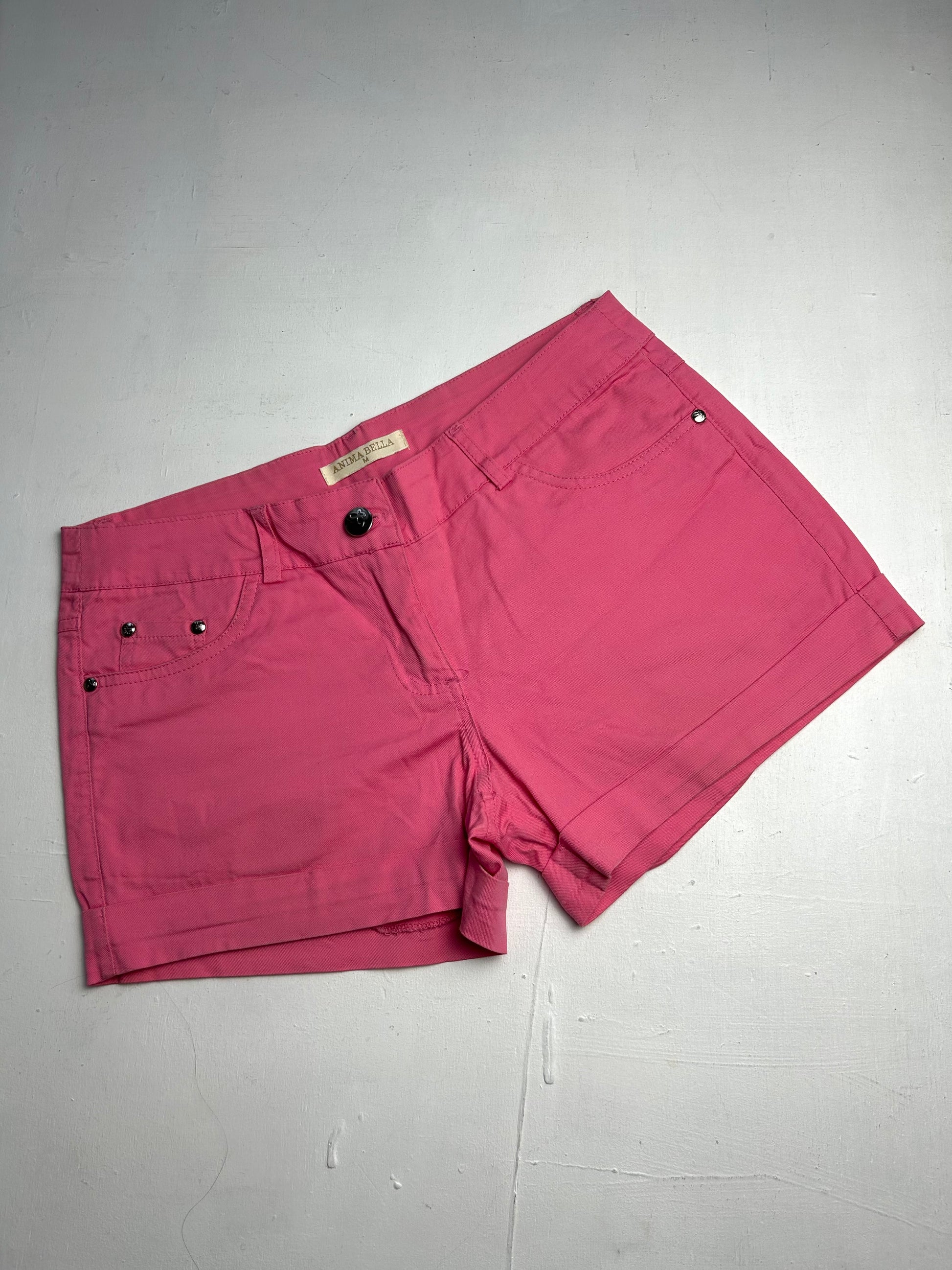 Pink cotton low rise mini/ micro office short (S/M)