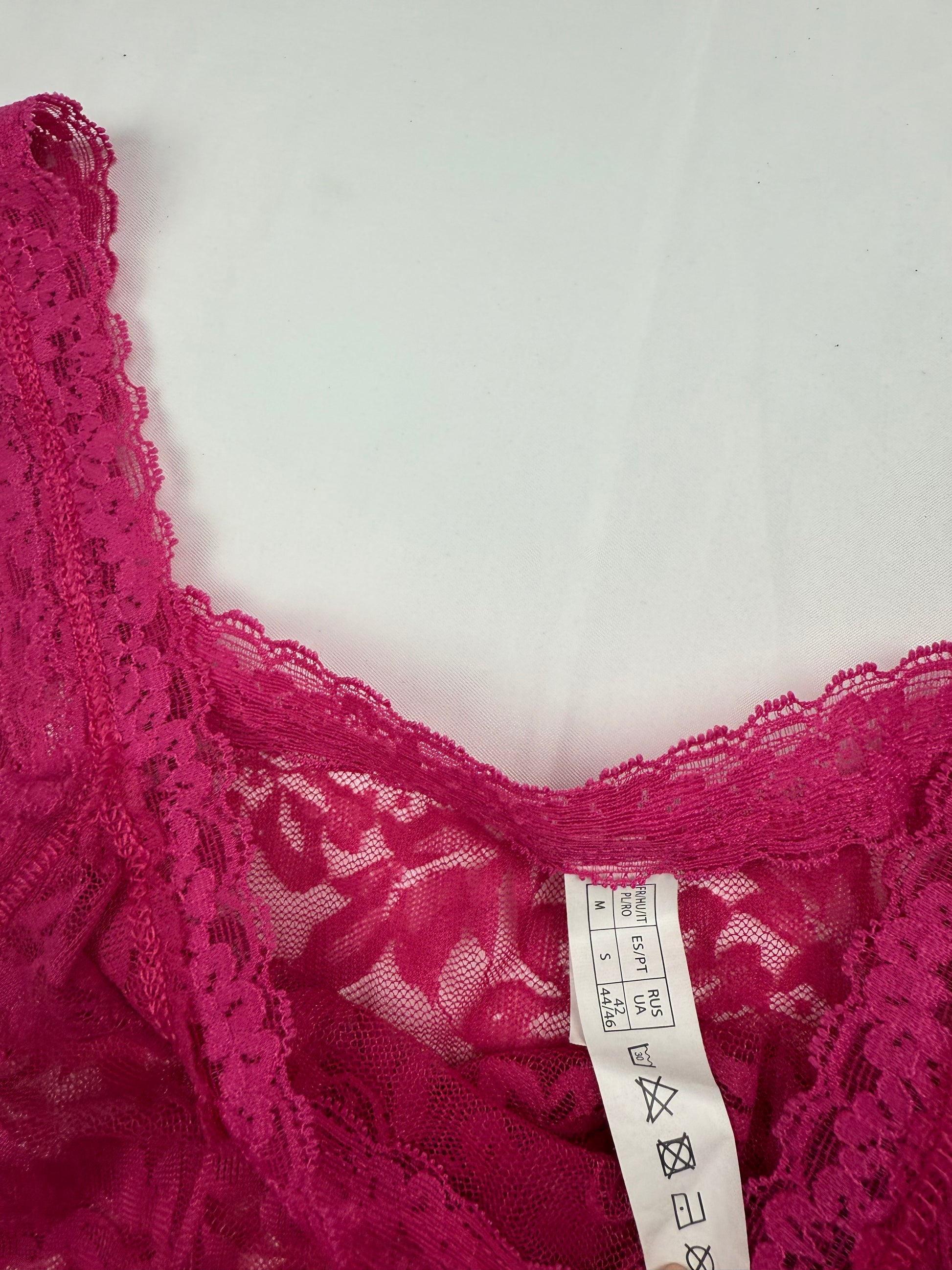 Pink mesh cami top (S)