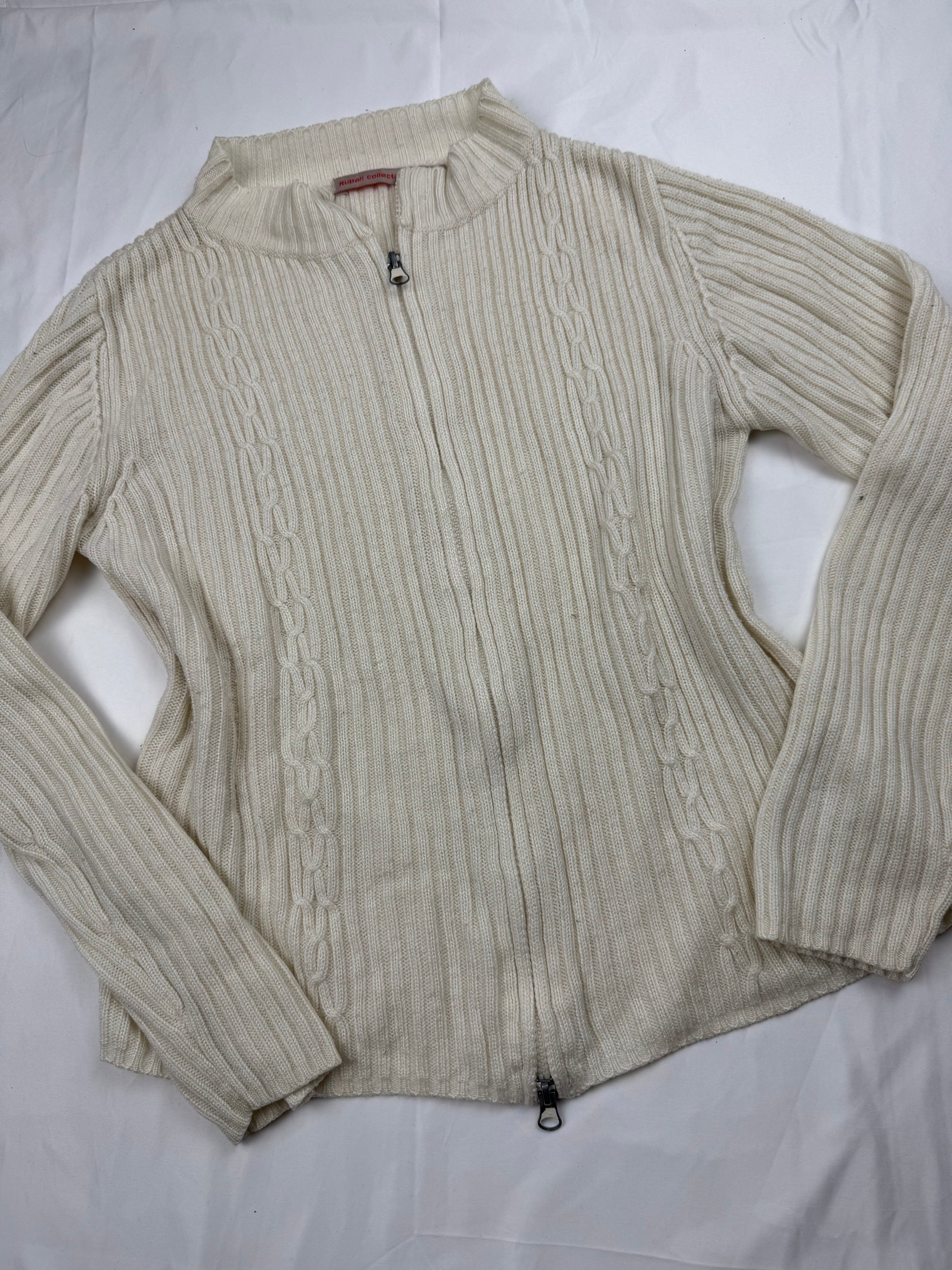 Cream zip up cardigan  jumper (M/L)