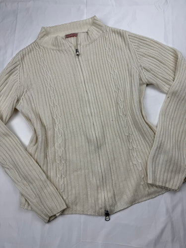 Cream zip up cardigan  jumper (M/L)