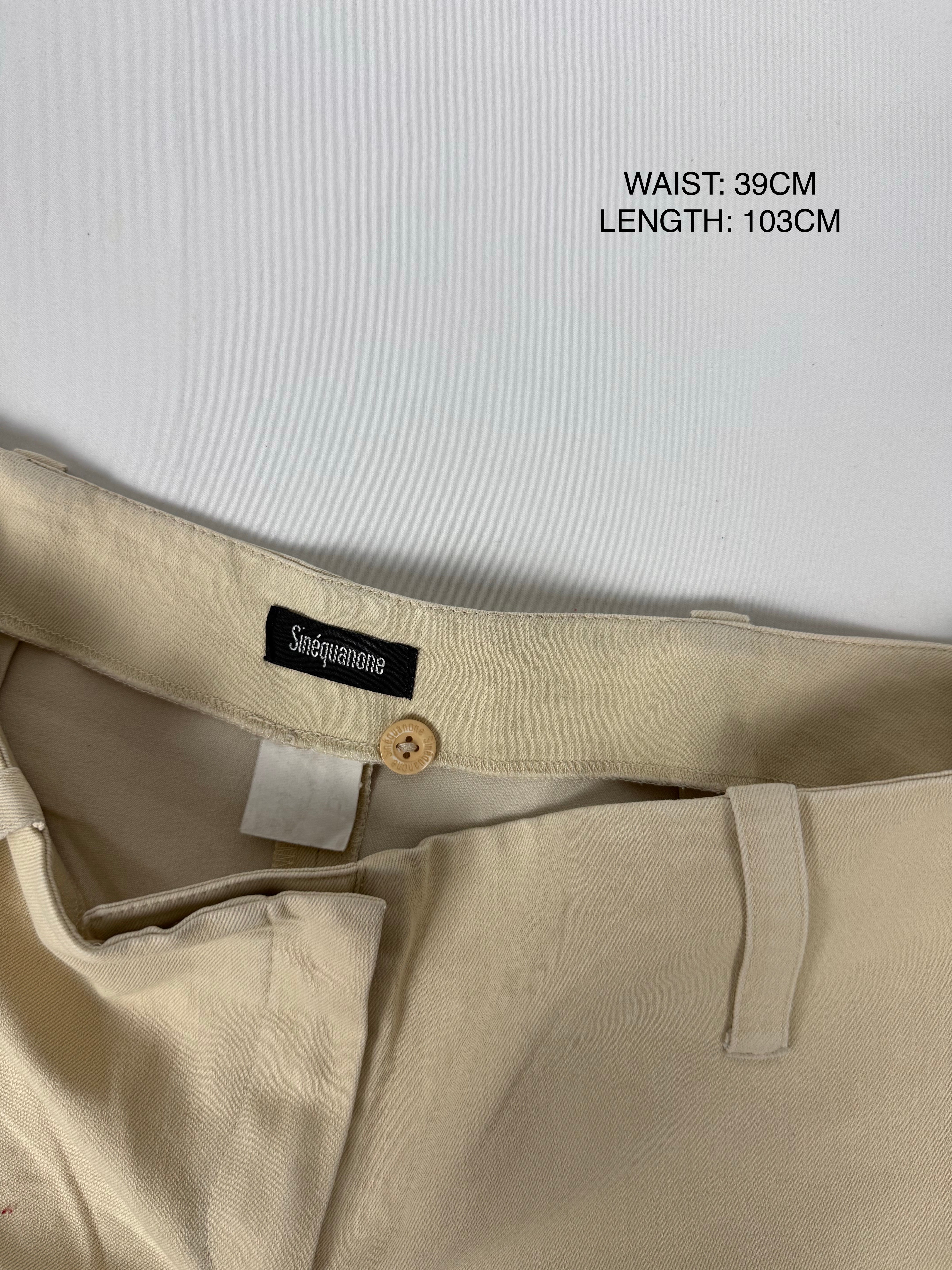 Beige low waist office flare pants (M)