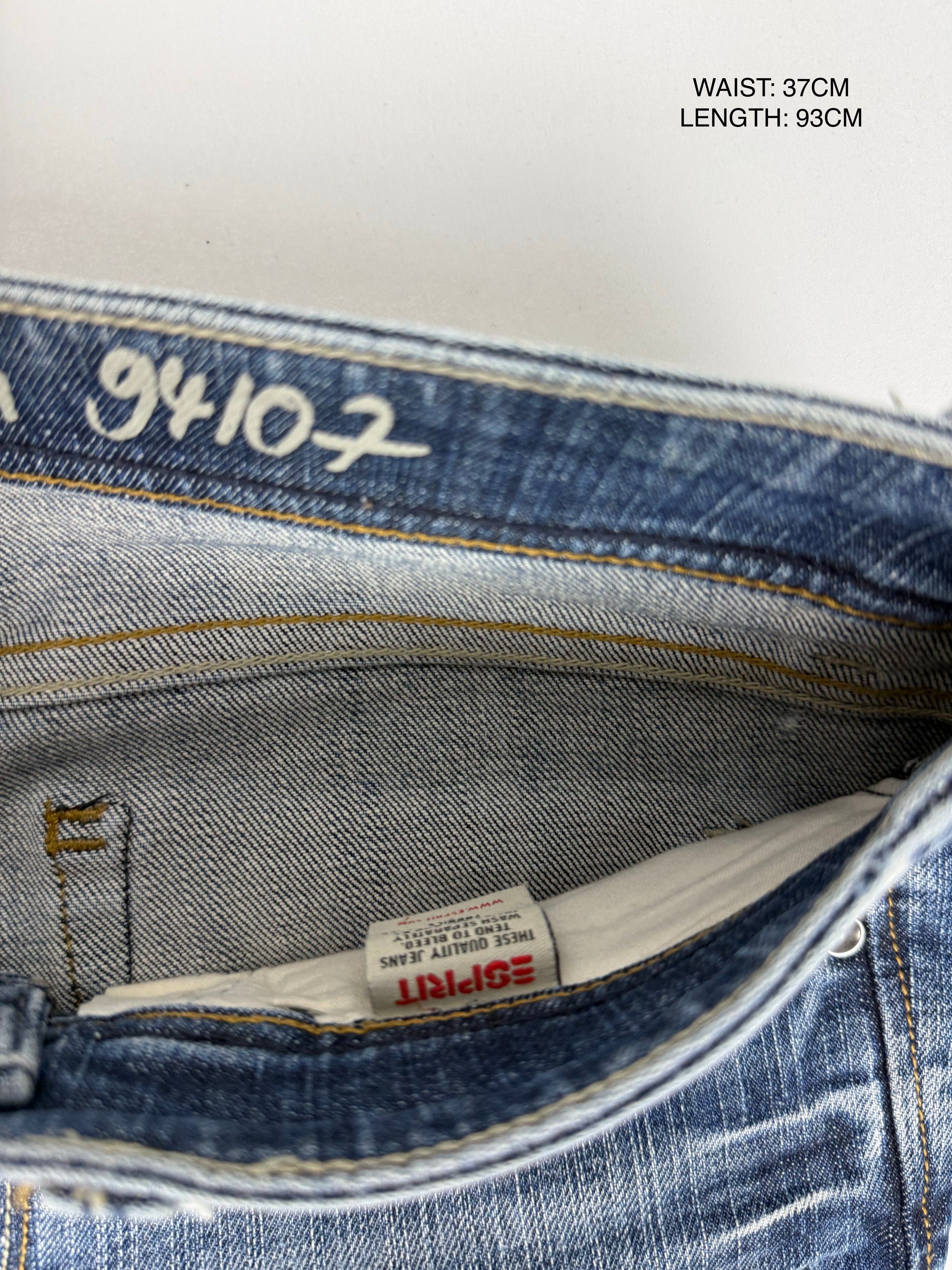 Blue low rise baggy pants (S)