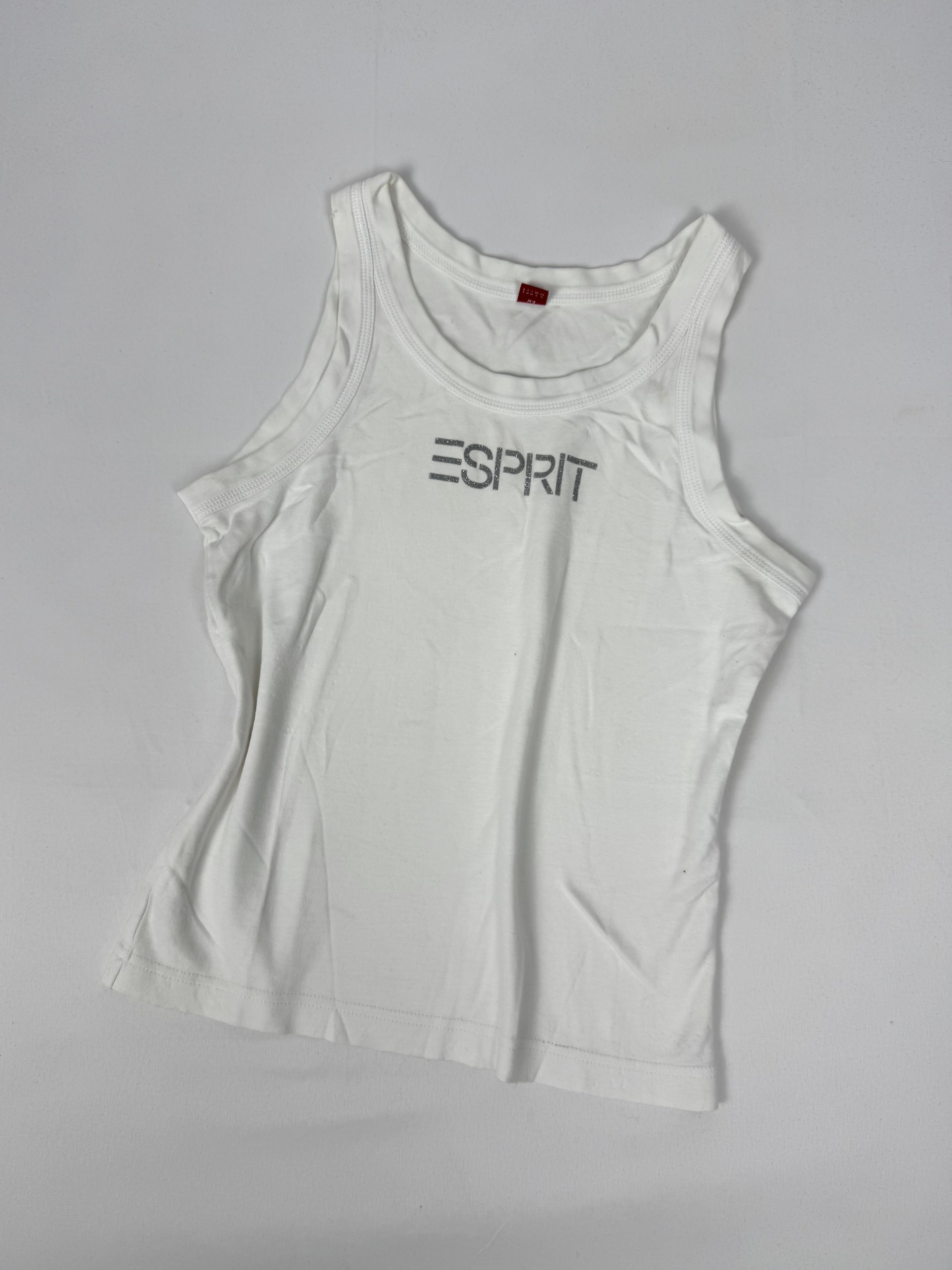 White logo 100% cotton tank top (M)