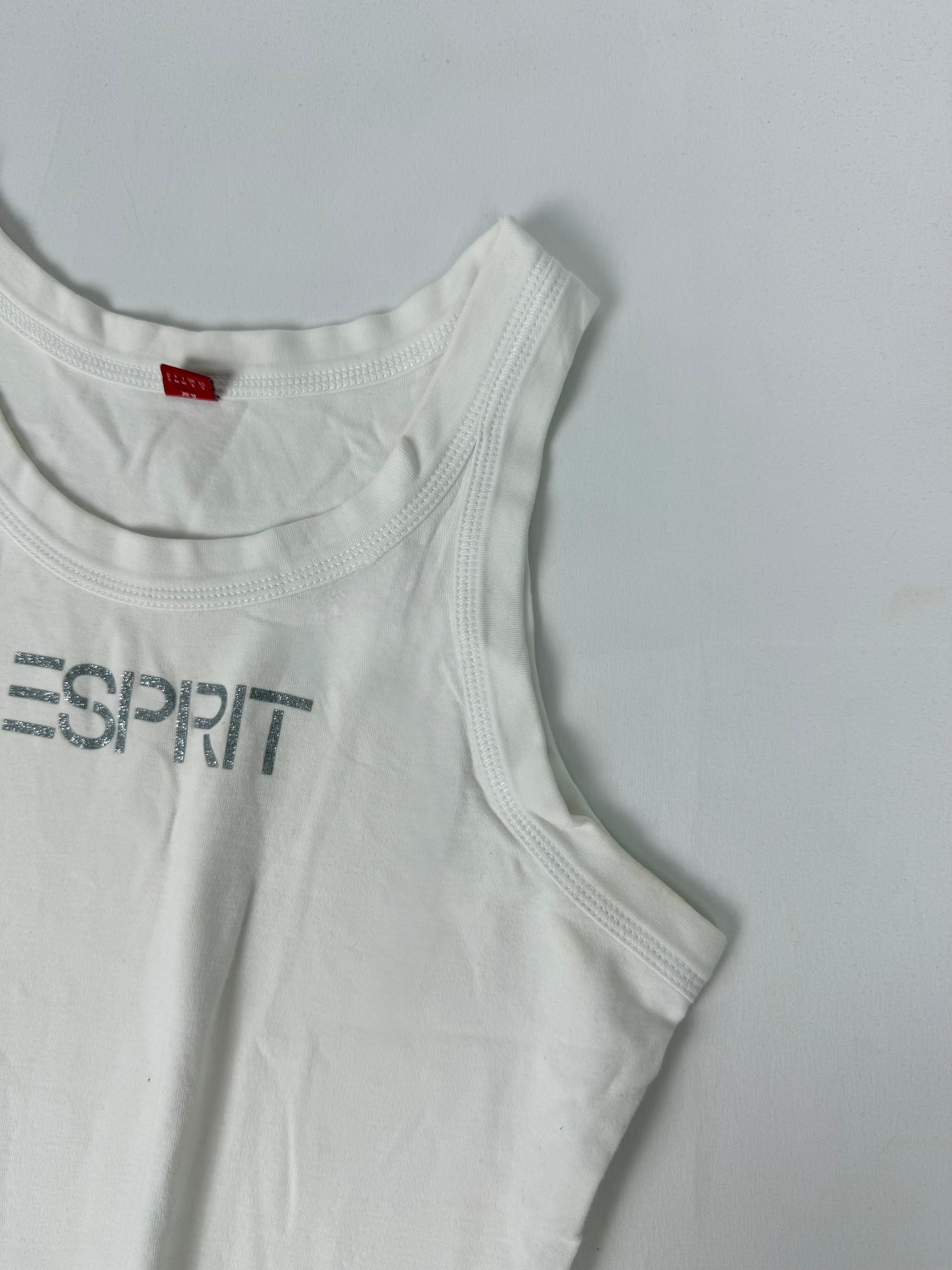 White logo 100% cotton tank top (M)