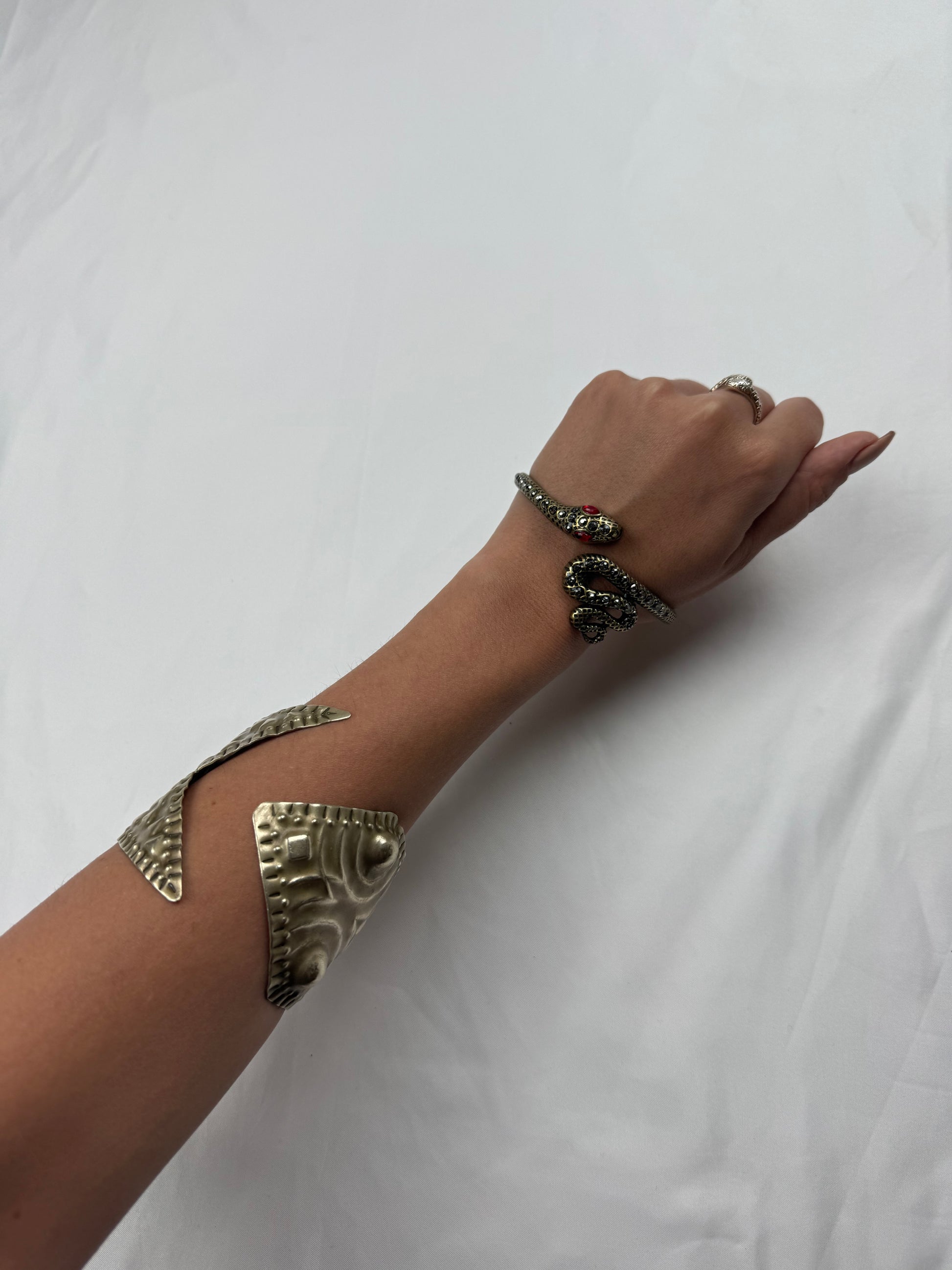Gold bangle snake inox bracelet