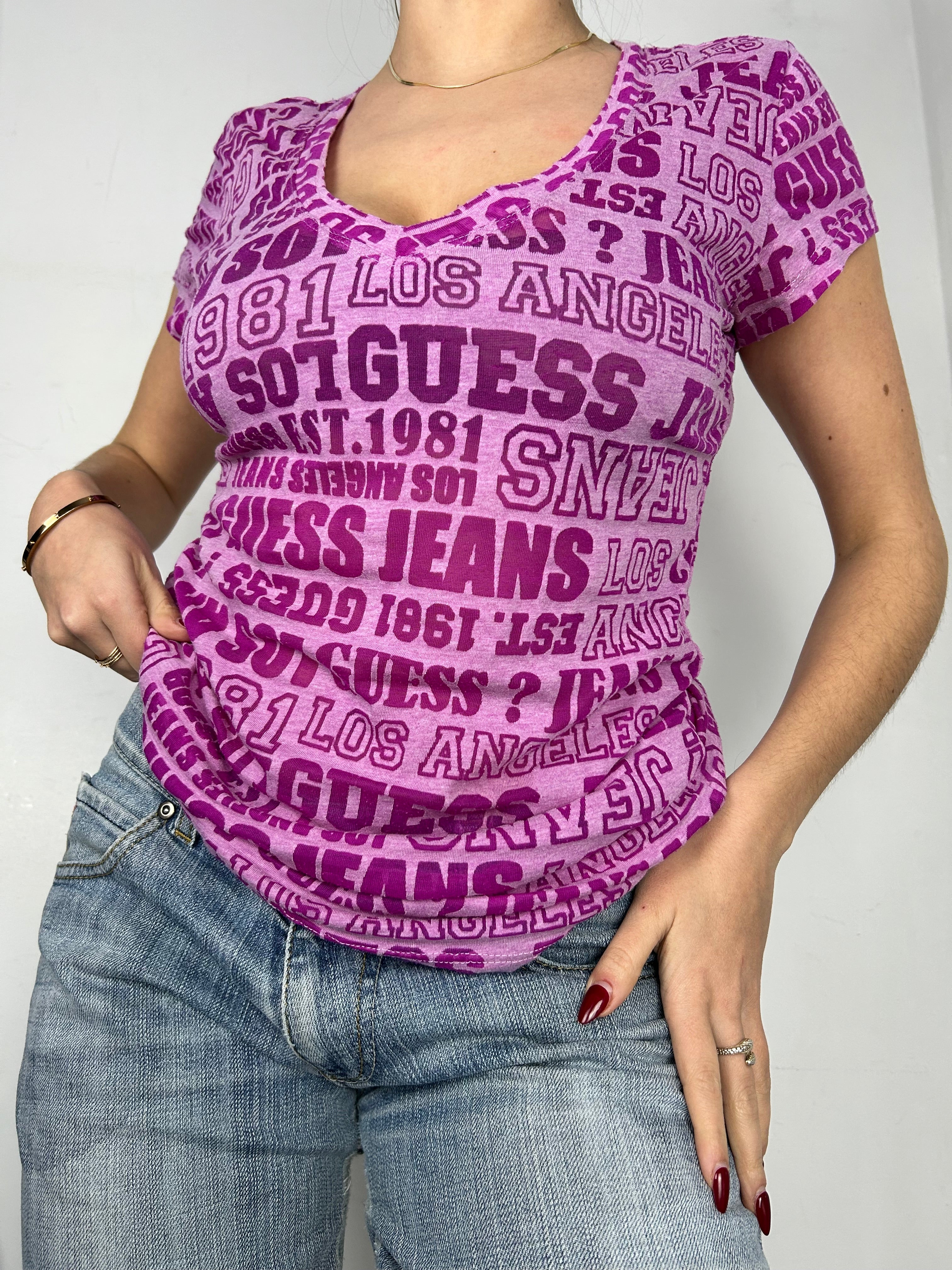 Pink logo tee (M)
