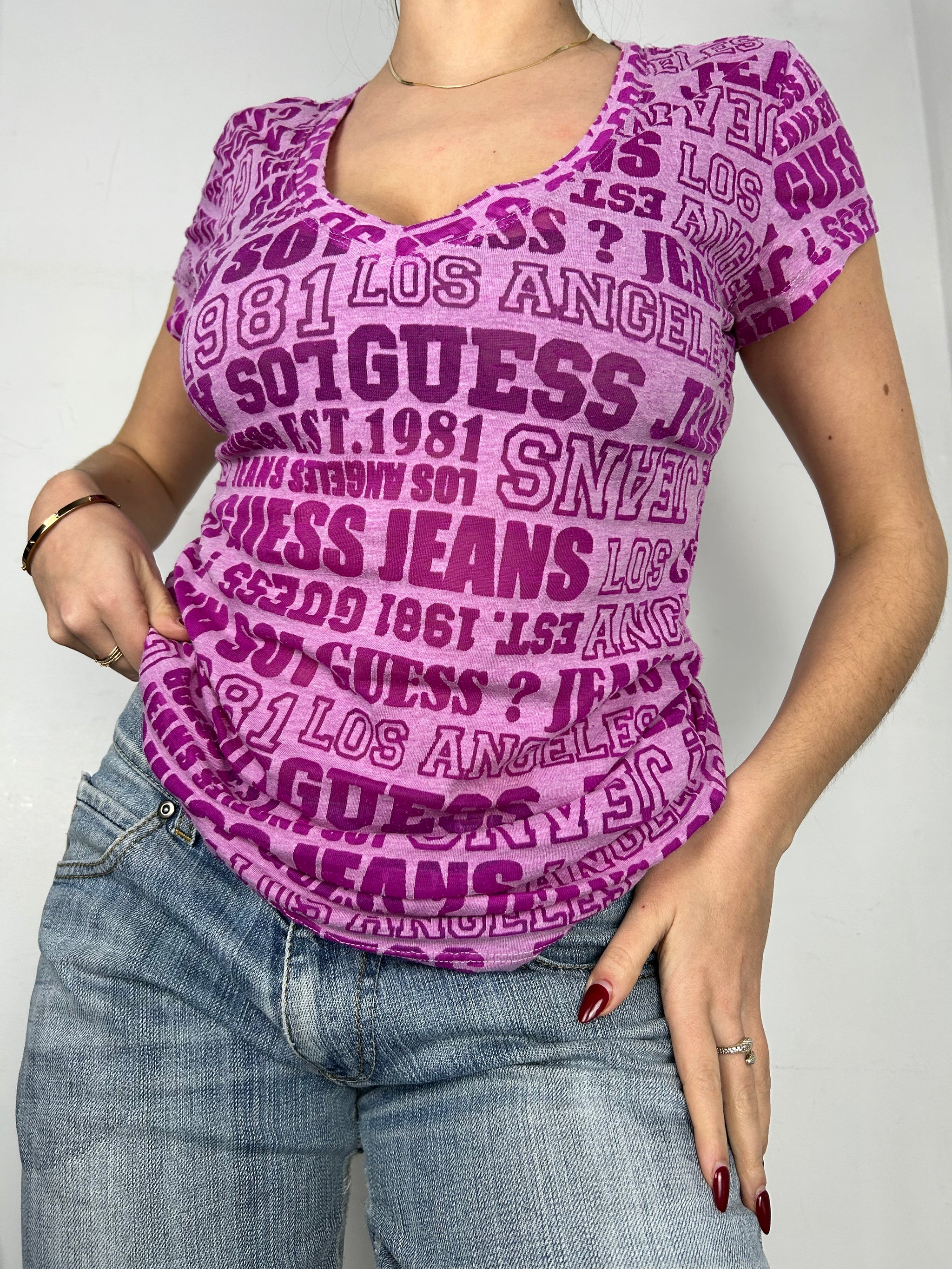 Pink logo tee (M)