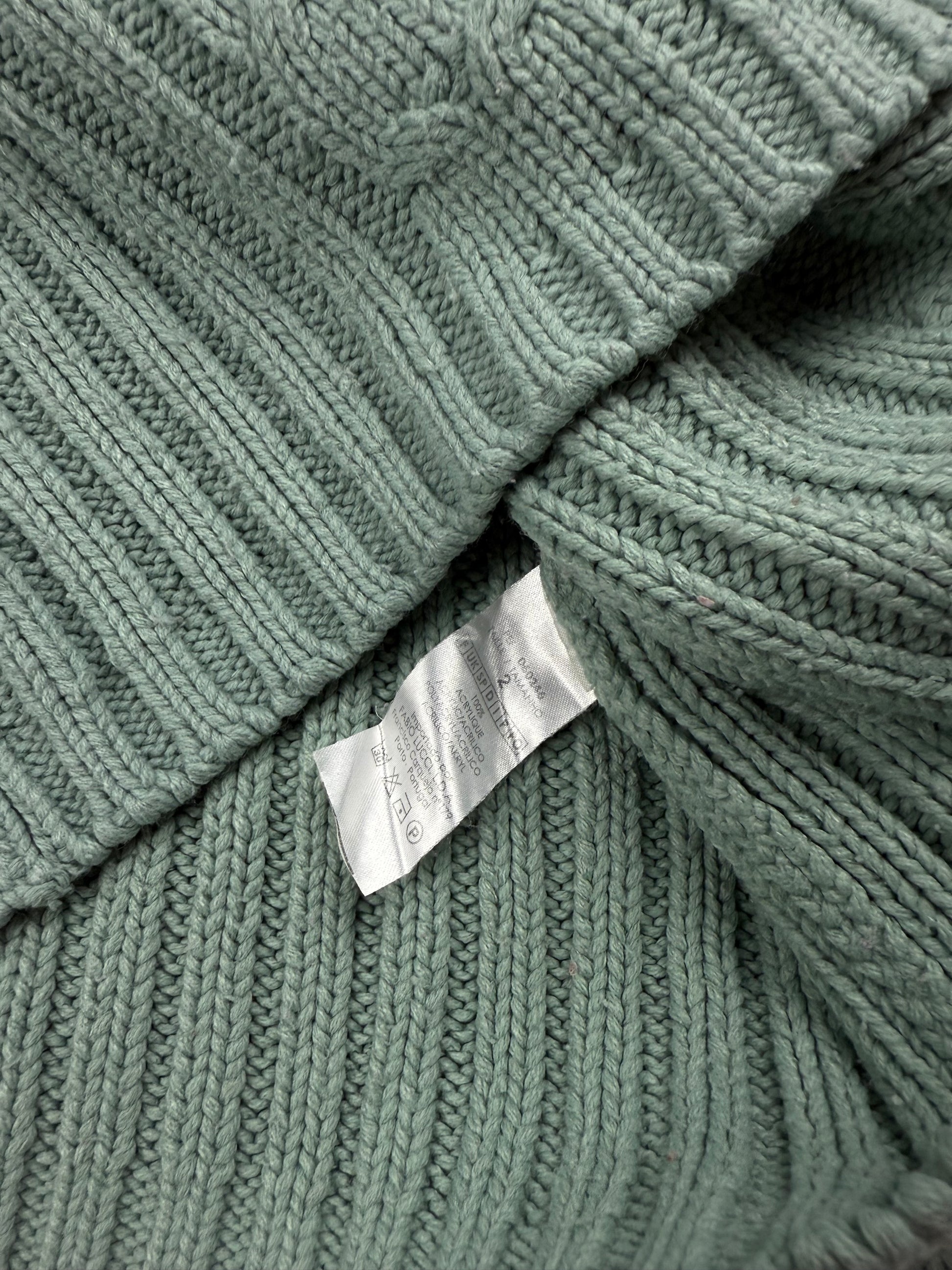 Blue turtleneck ribbed jumper (M)