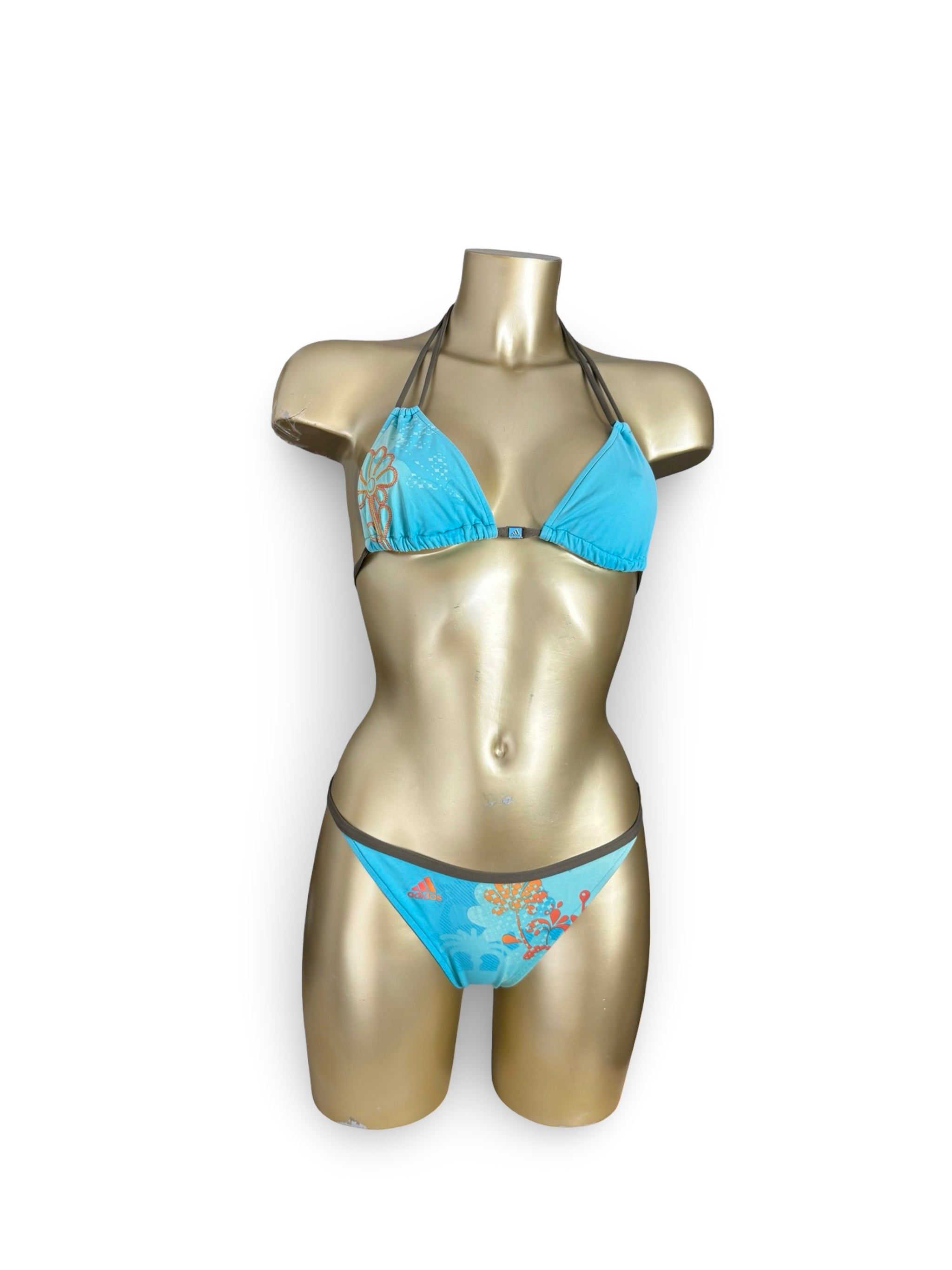 Blue graphic bikini set (S)