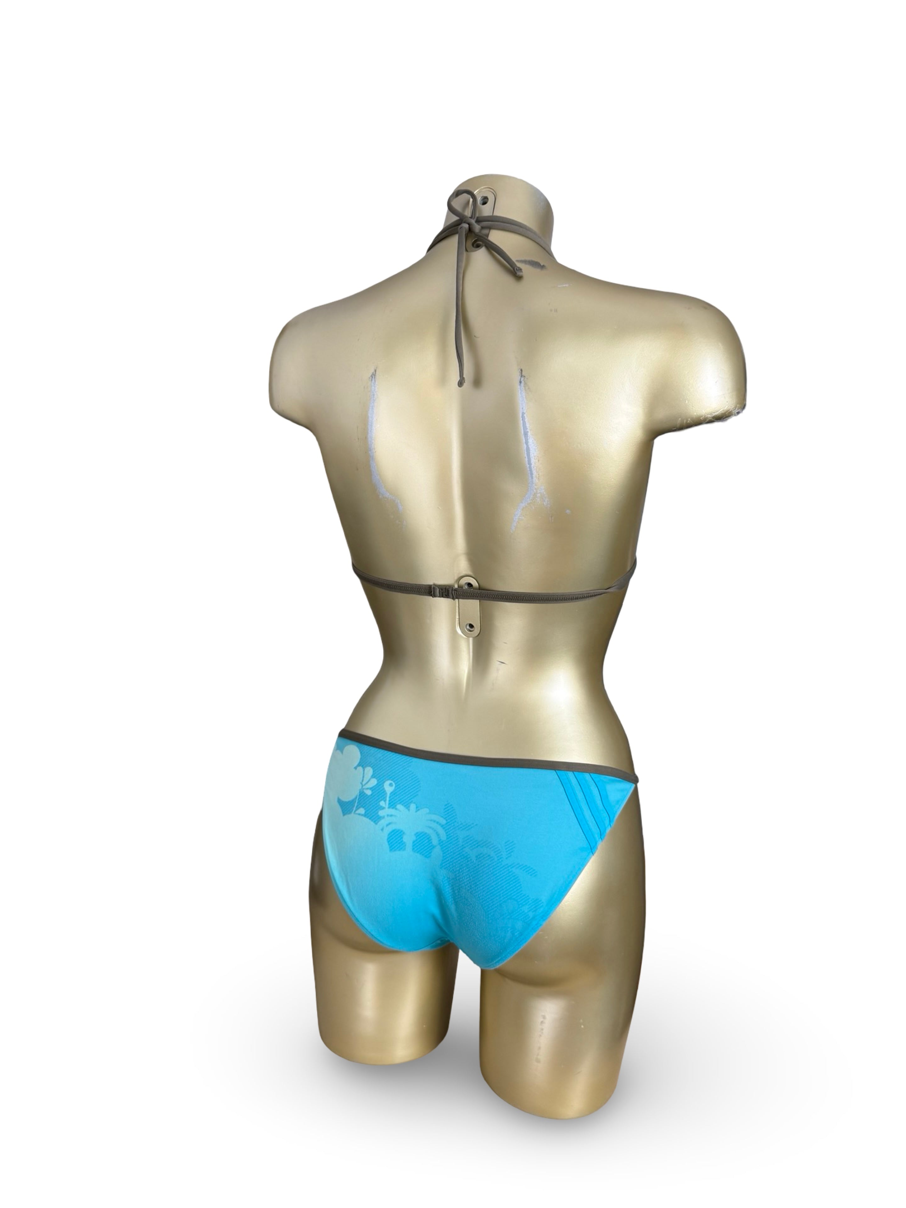 Blue graphic bikini set (S)