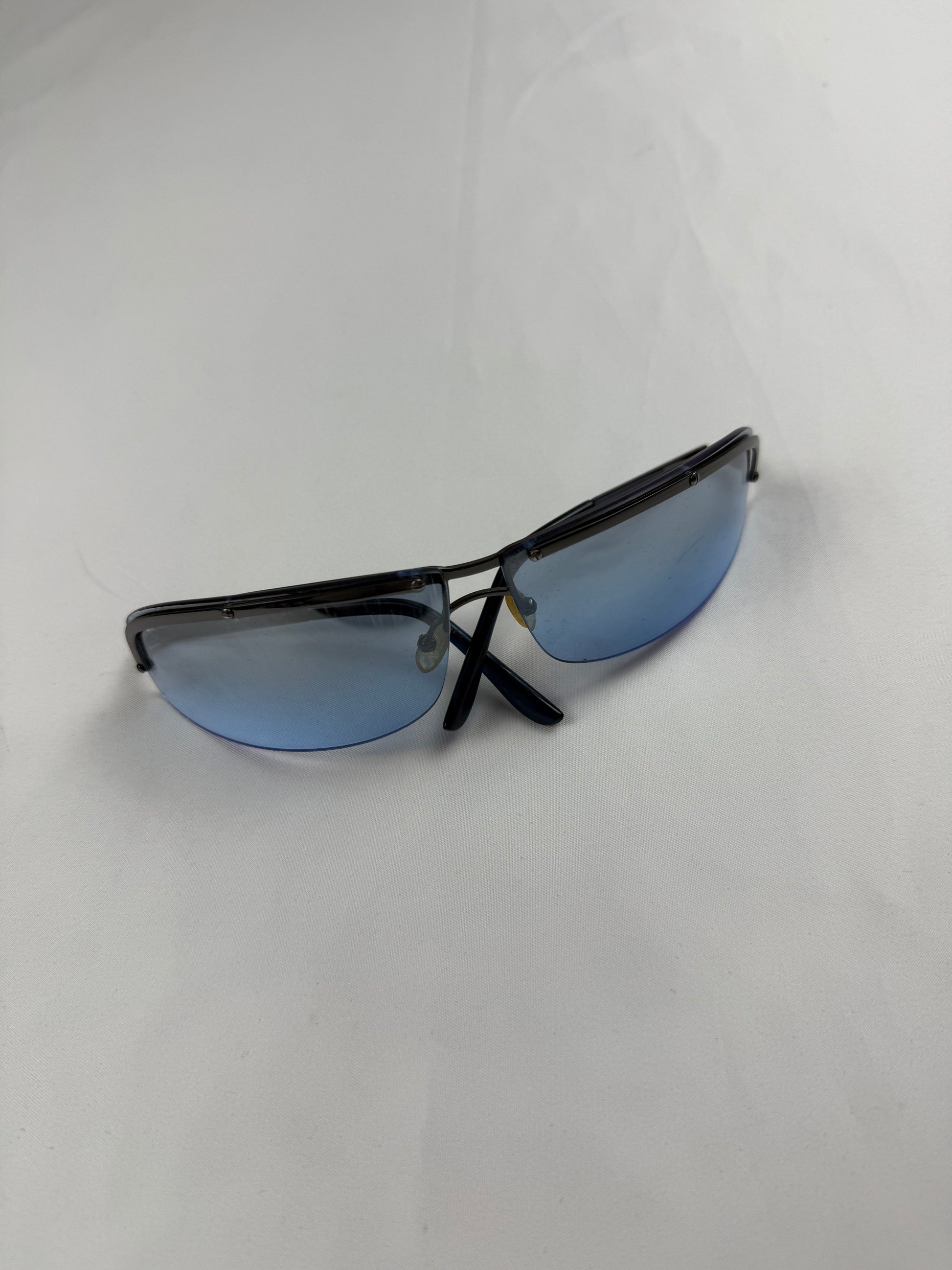 2000s blue shield sunglasses