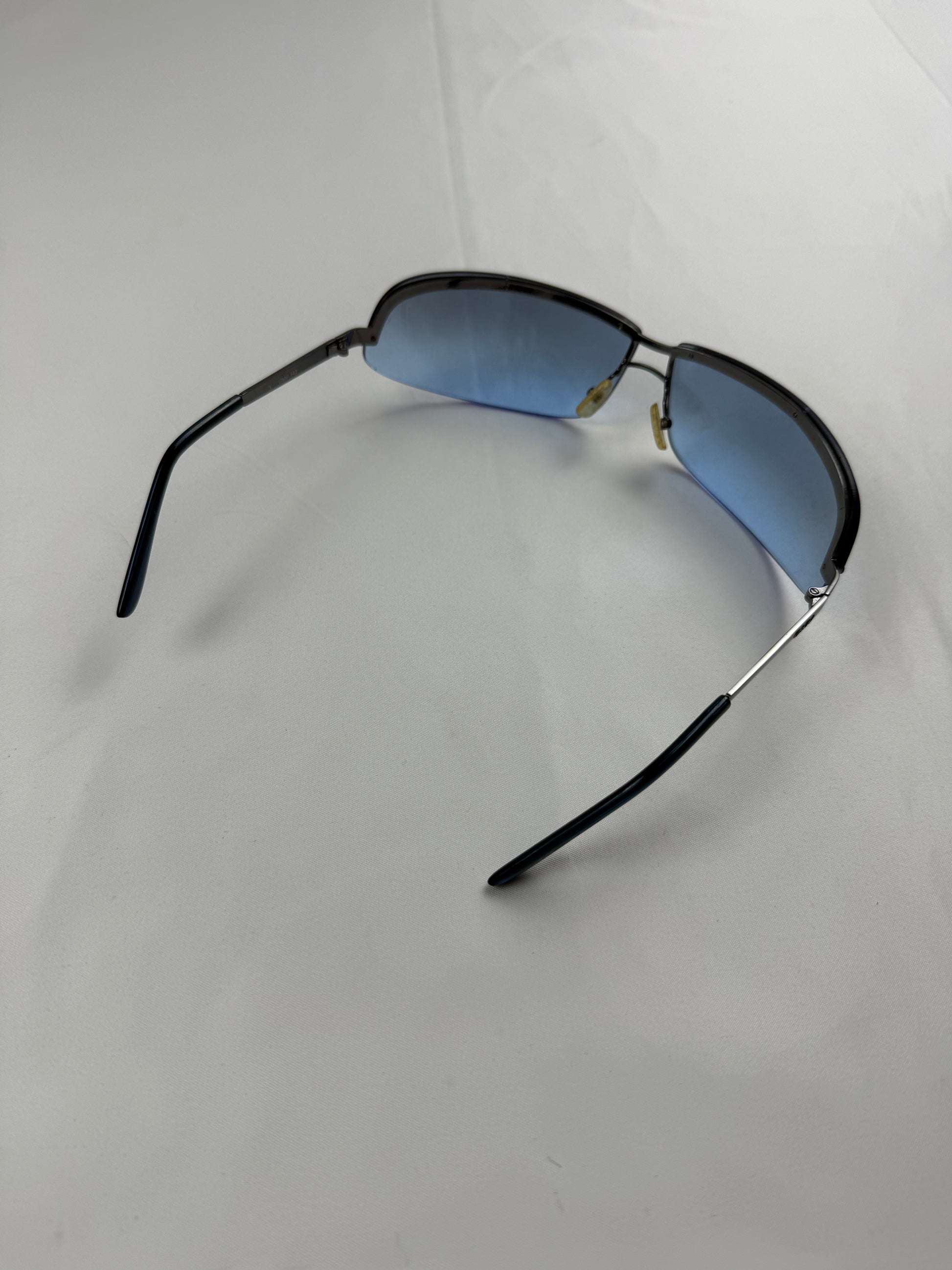2000s blue shield sunglasses