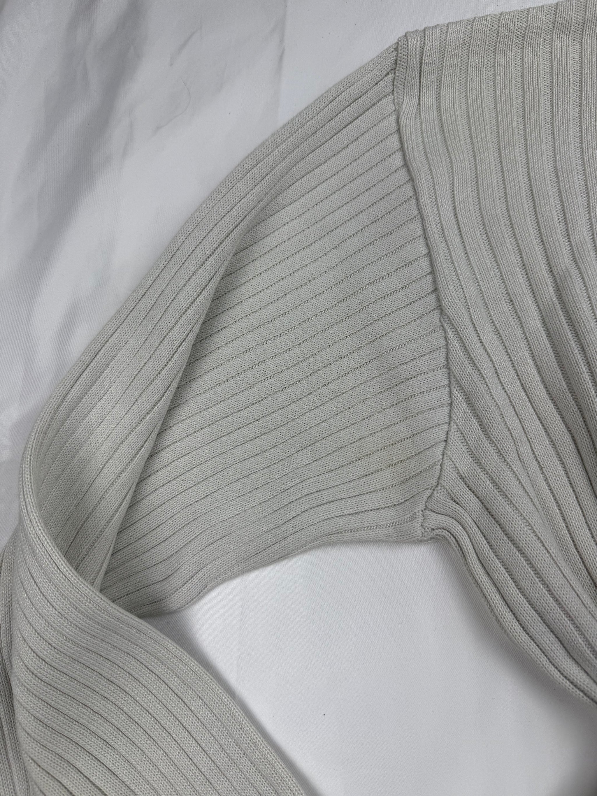 White zip up ribbed jumper (XL)