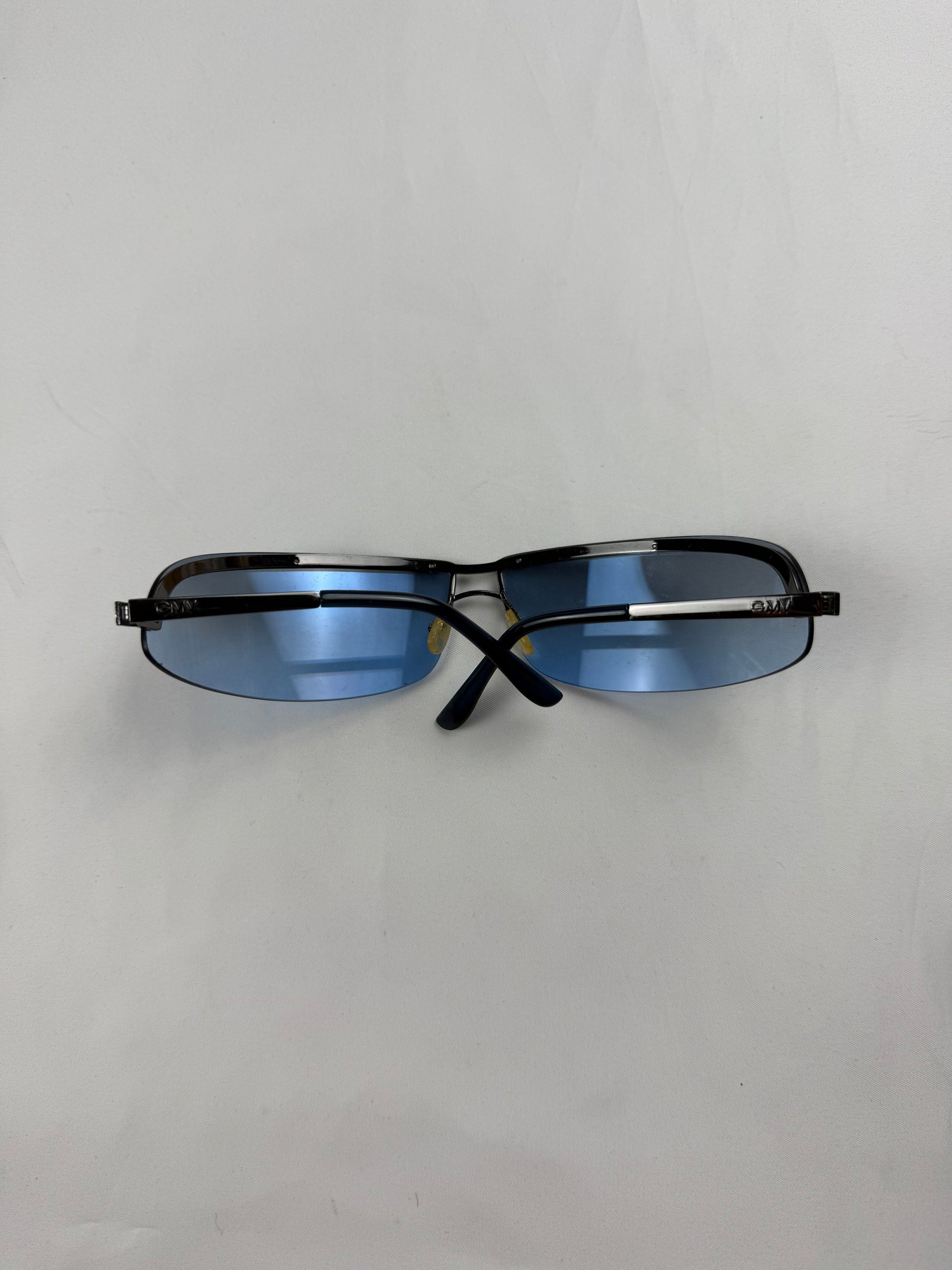 2000s blue shield sunglasses