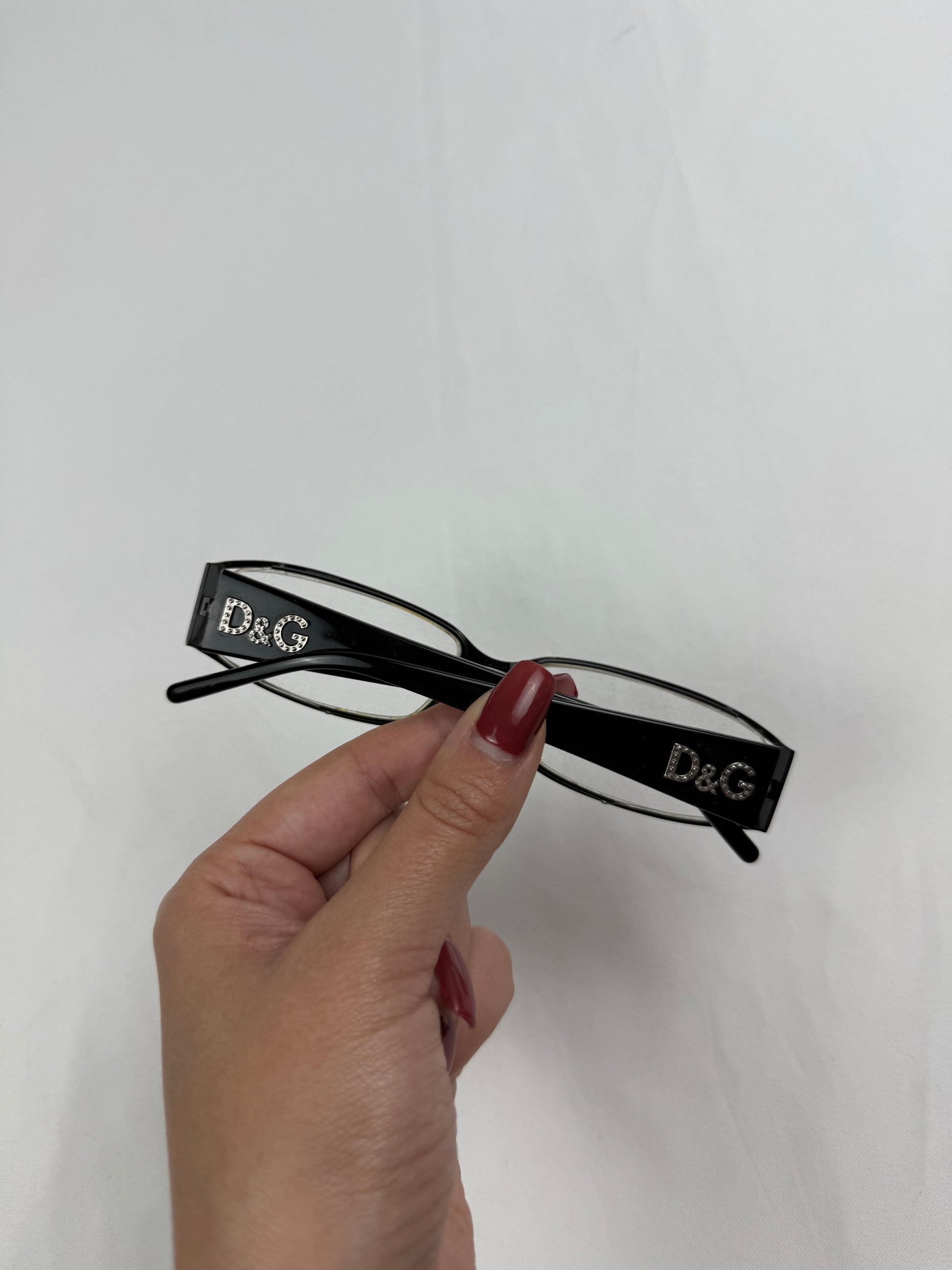 Black rhinestones logo 2000s office siren glasses (with prescription)