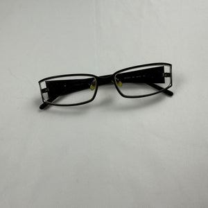 Black rhinestones logo 2000s office siren glasses (with prescription)