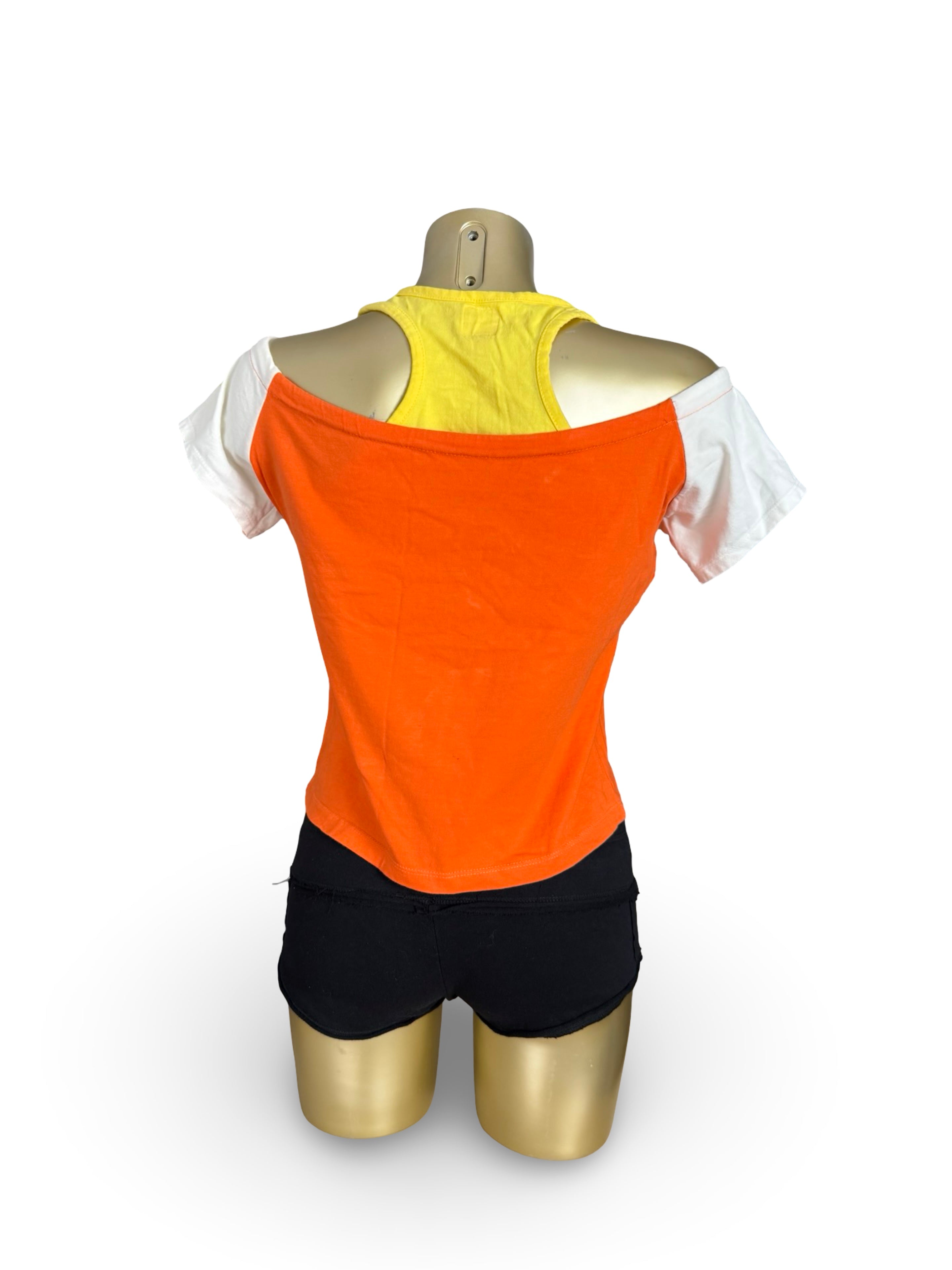 Orange graphic activewear cotton tee (L)