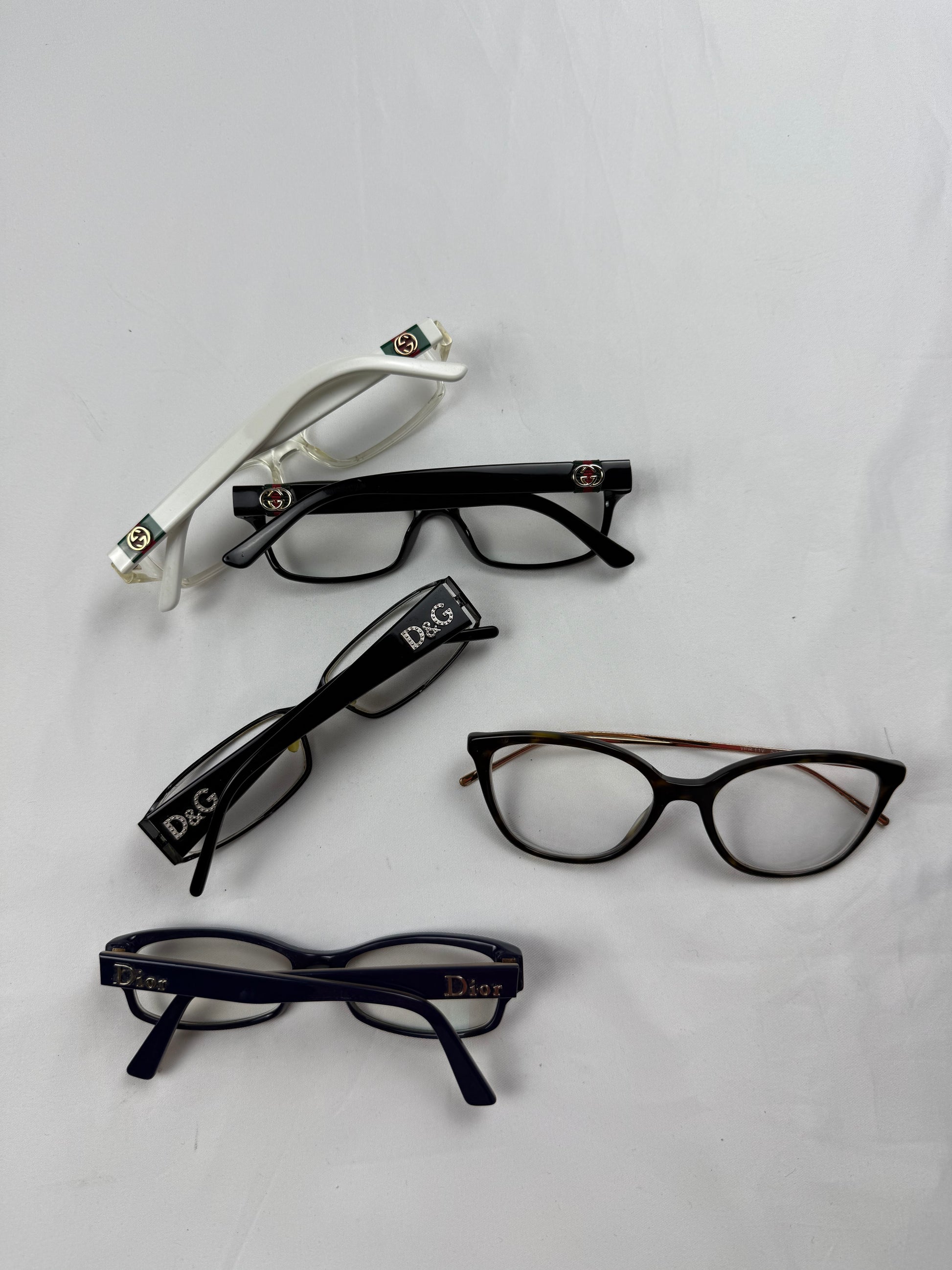 Black rhinestones logo 2000s office siren glasses (with prescription)