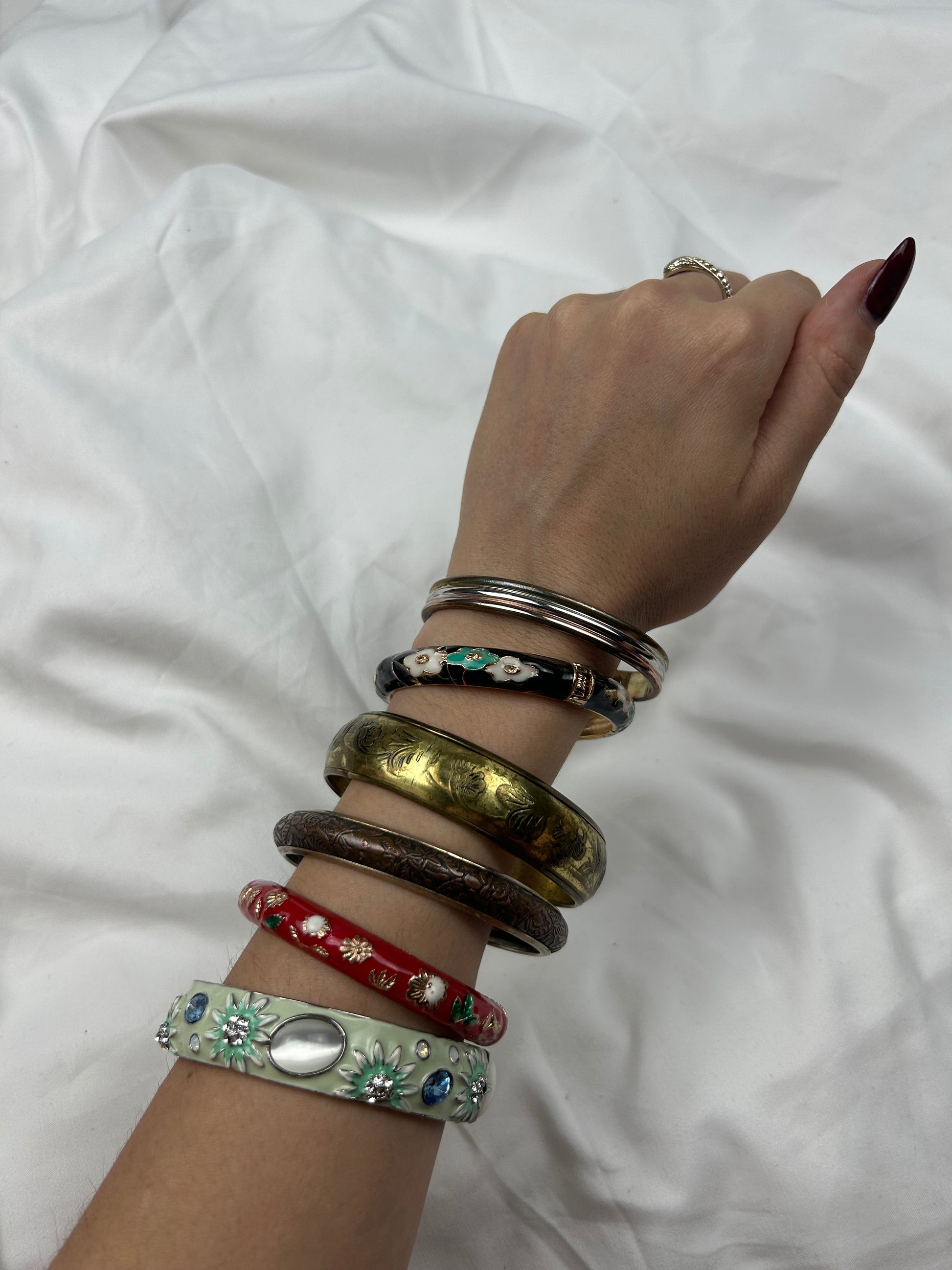 Silver inox bangle bracelet