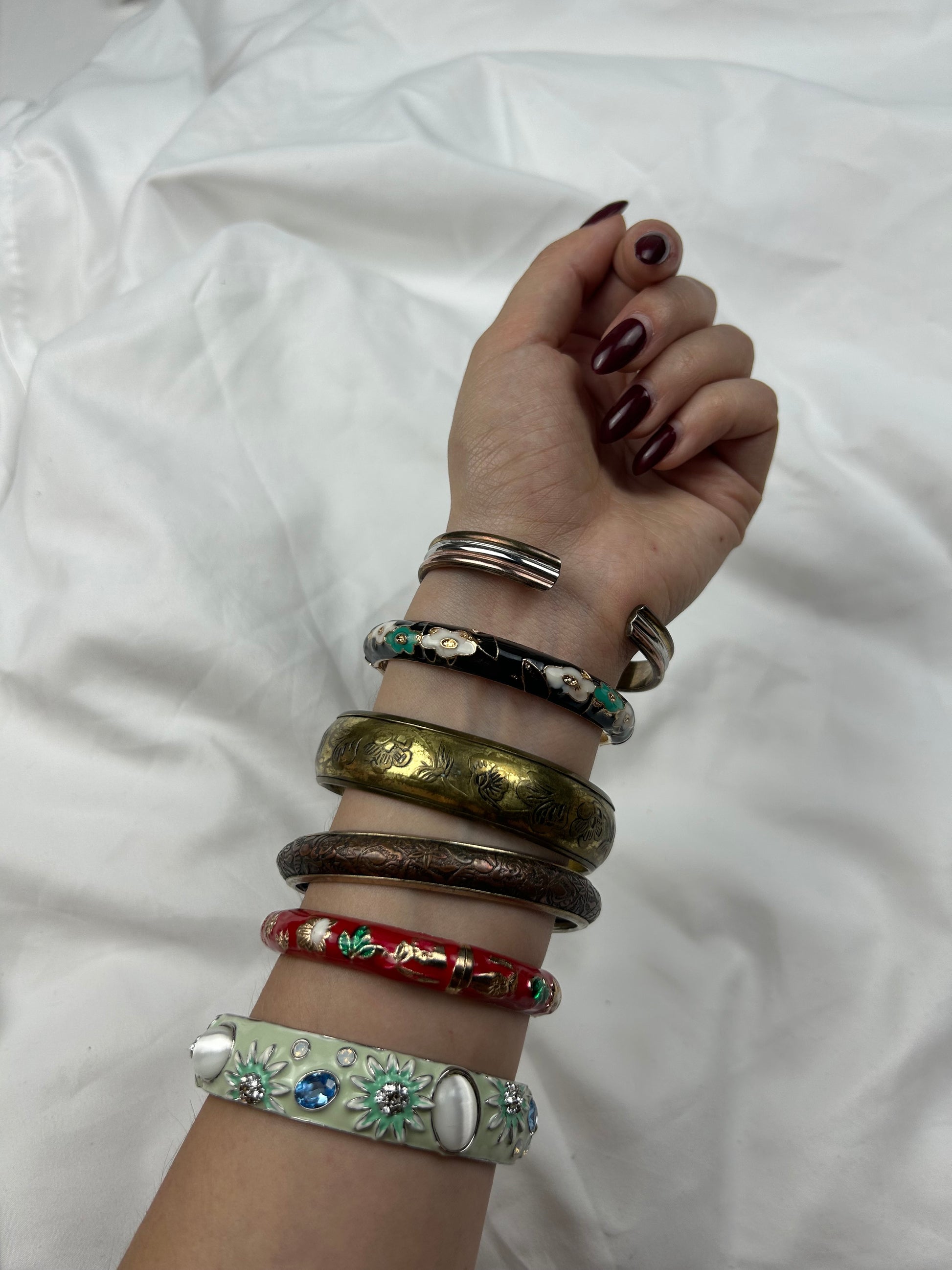 Silver inox bangle bracelet