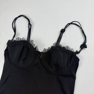 Black bustier lycra babydoll top (XS)