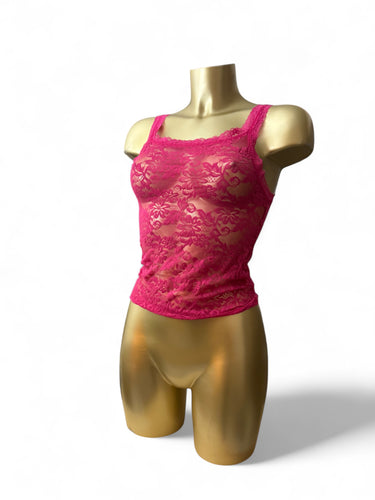 Pink mesh cami top (S)