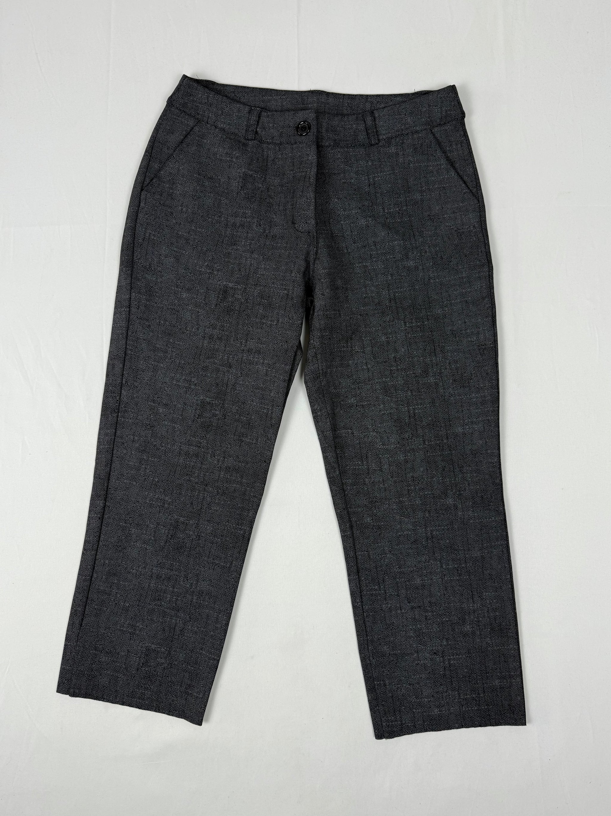 Grey low waist office capri pants (M)