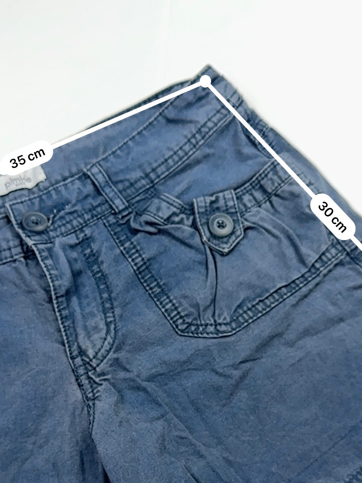 Navy 100% cotton low rise cargo short (XS)
