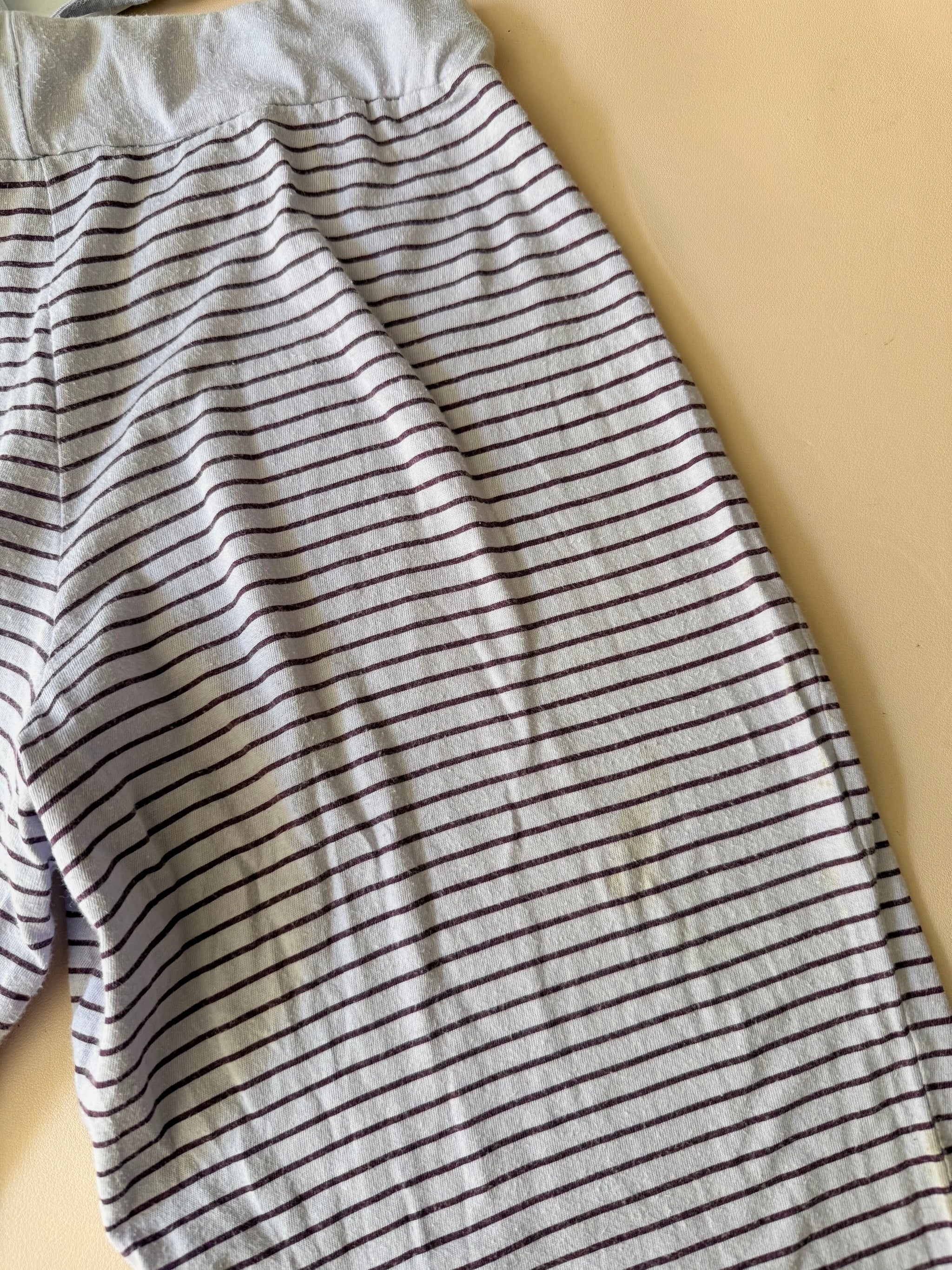 Lilac striped cotton capri pants (M)