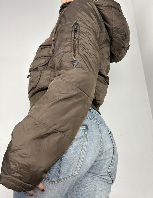 Brown winter puffer jacket (S)