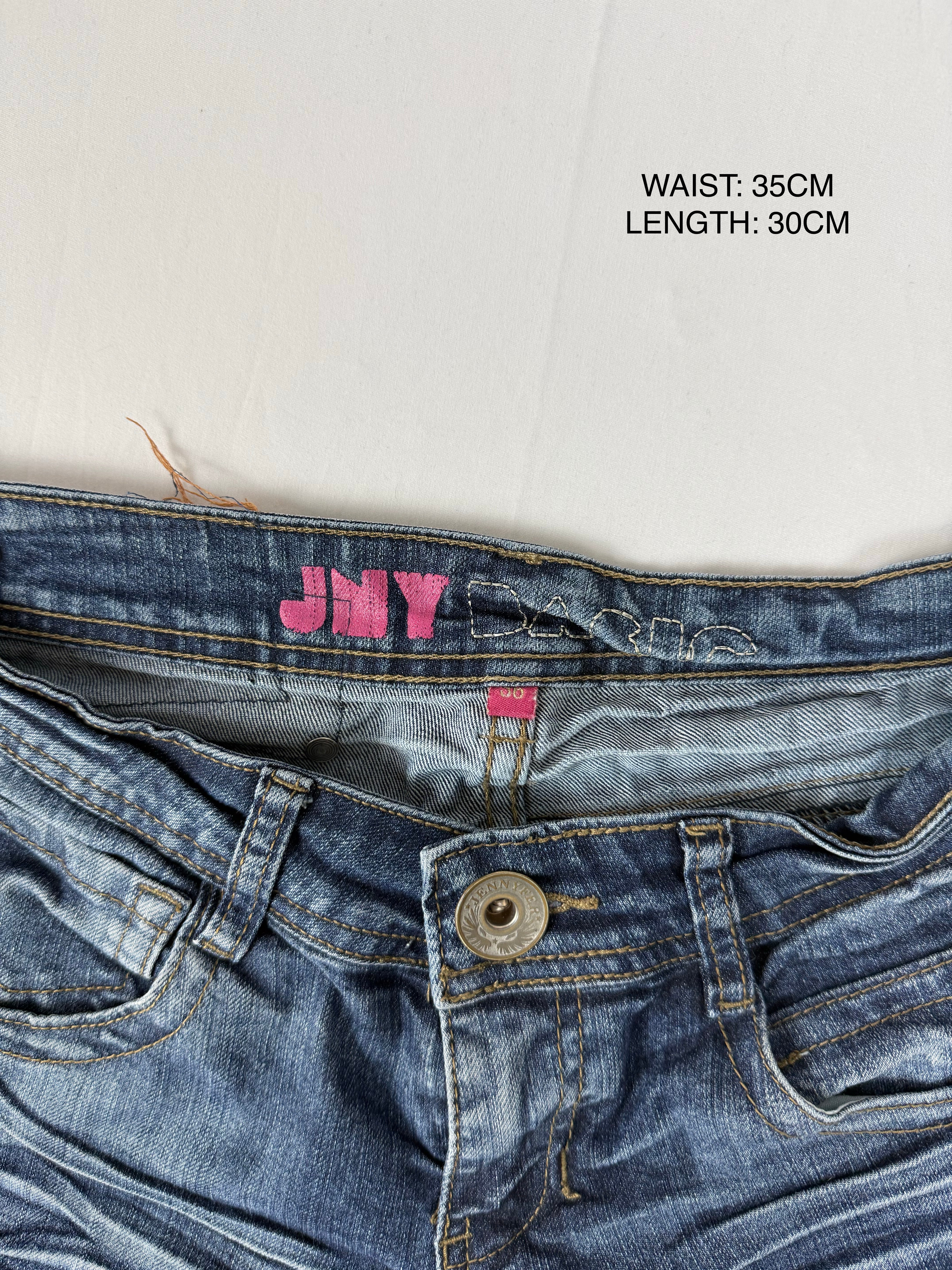Blue denim low rise mini short (S)