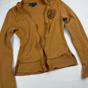 Beige mustard cardigan jumper (S)