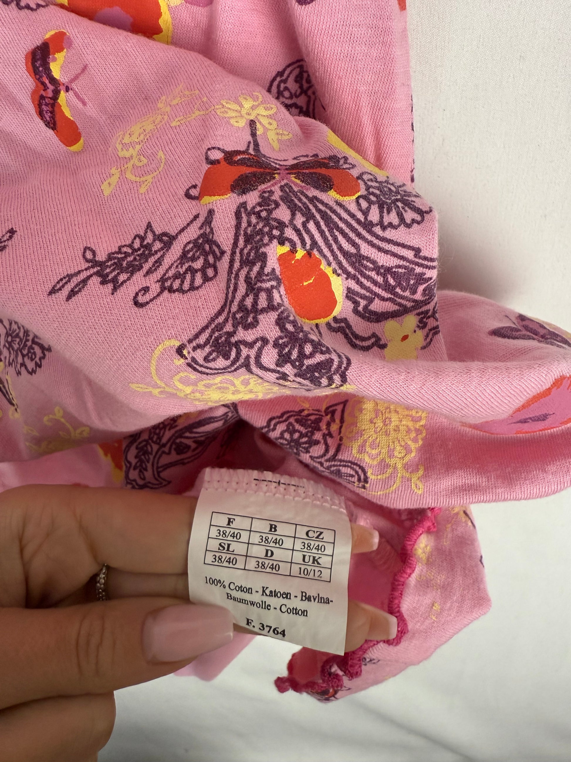 Baby pink graphic cotton dress (L)