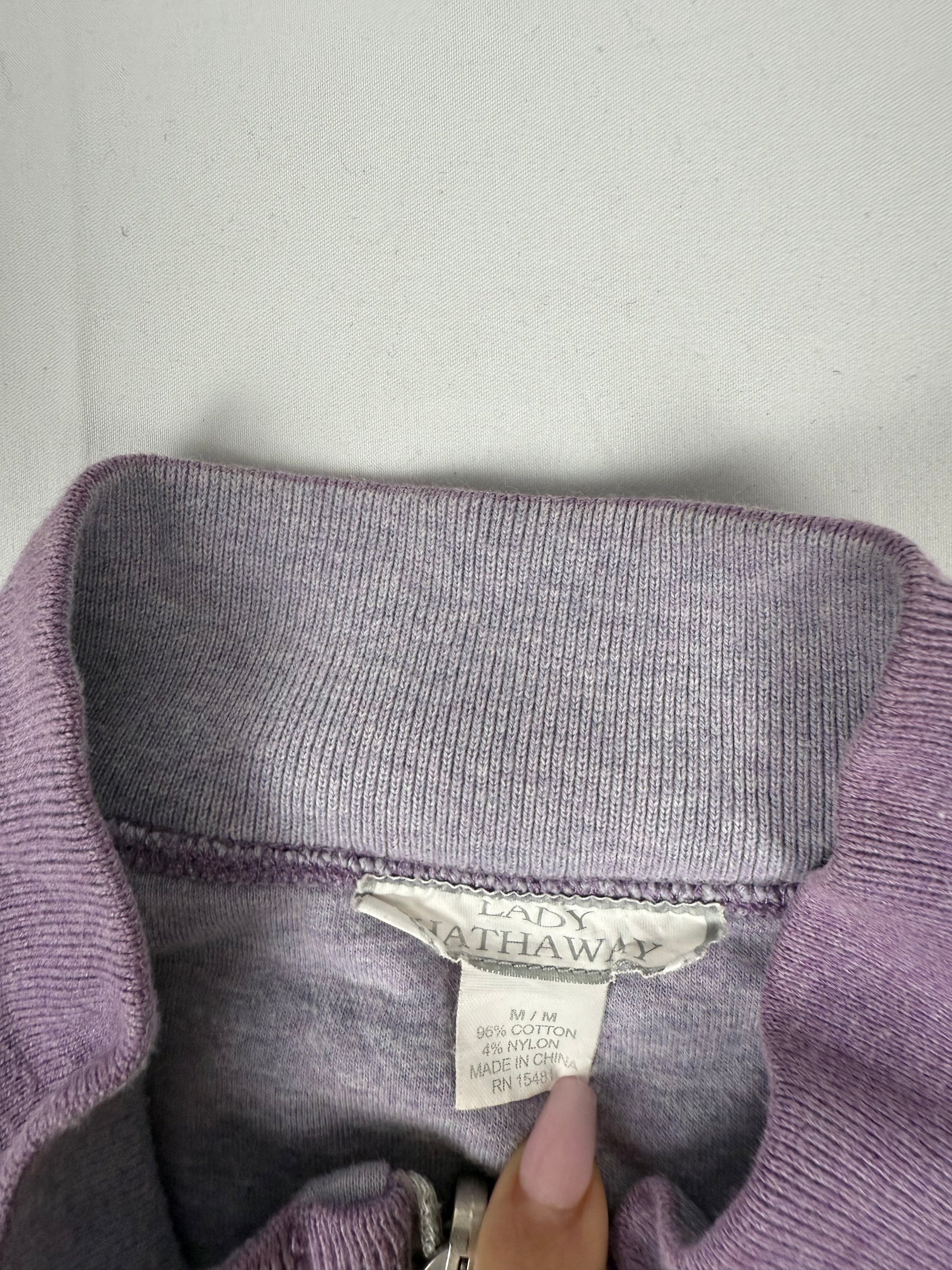 Lilac half zip cotton sweatshirt (M)