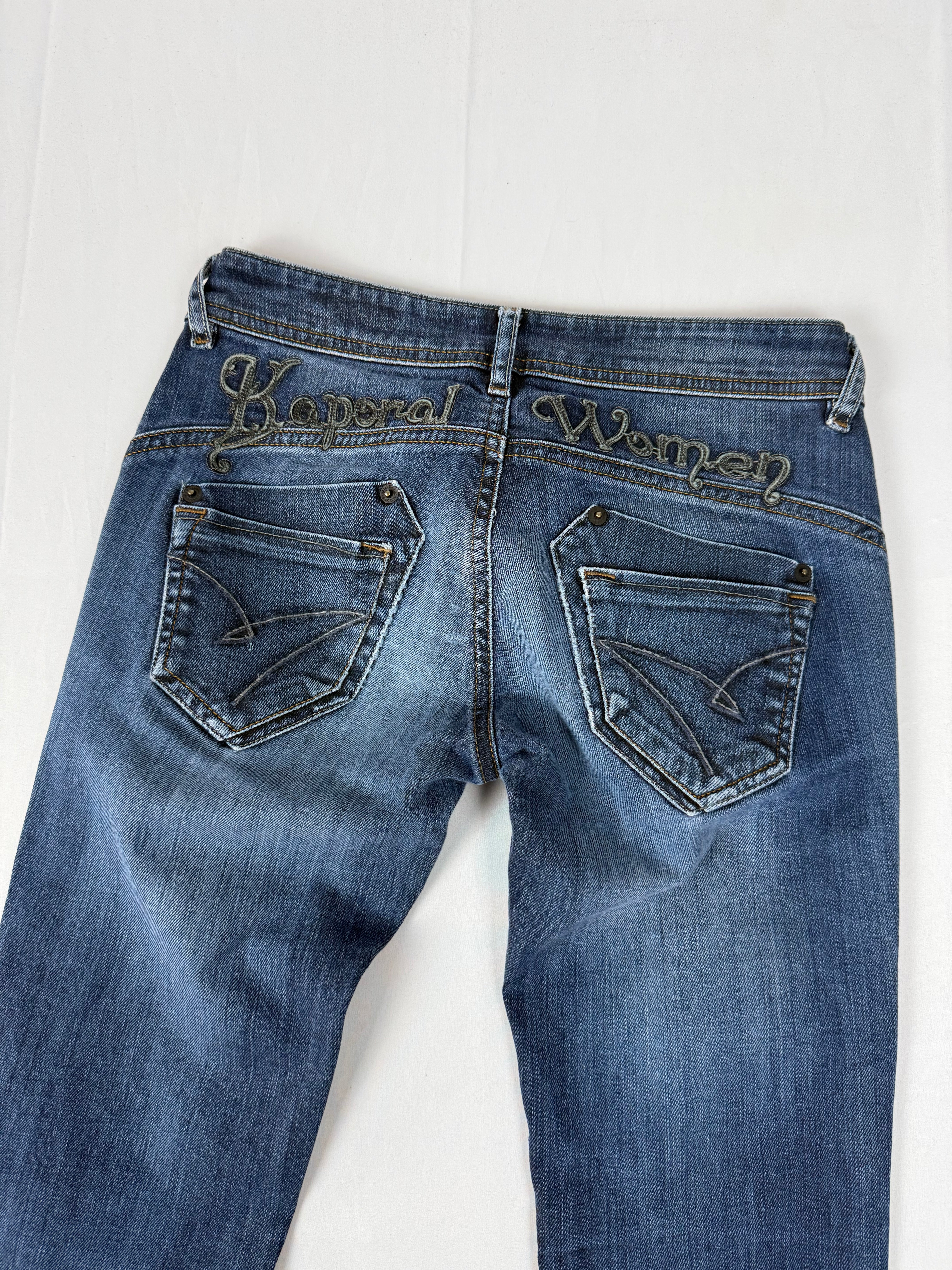 Navy denim low rise capri pants (XS)