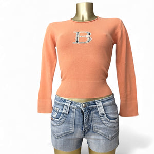 Orange B logo cotton jumper (S/M)