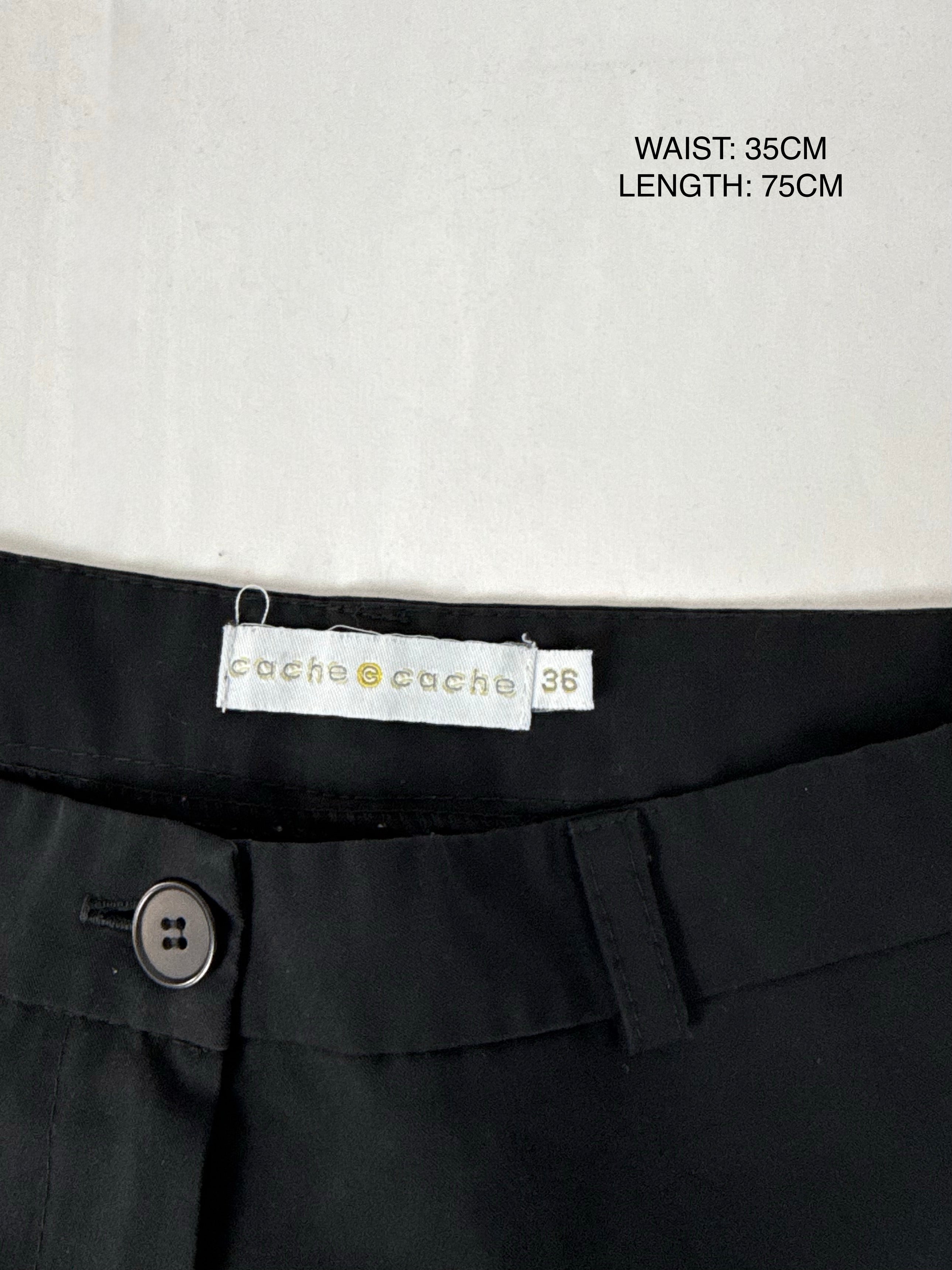 Black low waist office capri pants (S)
