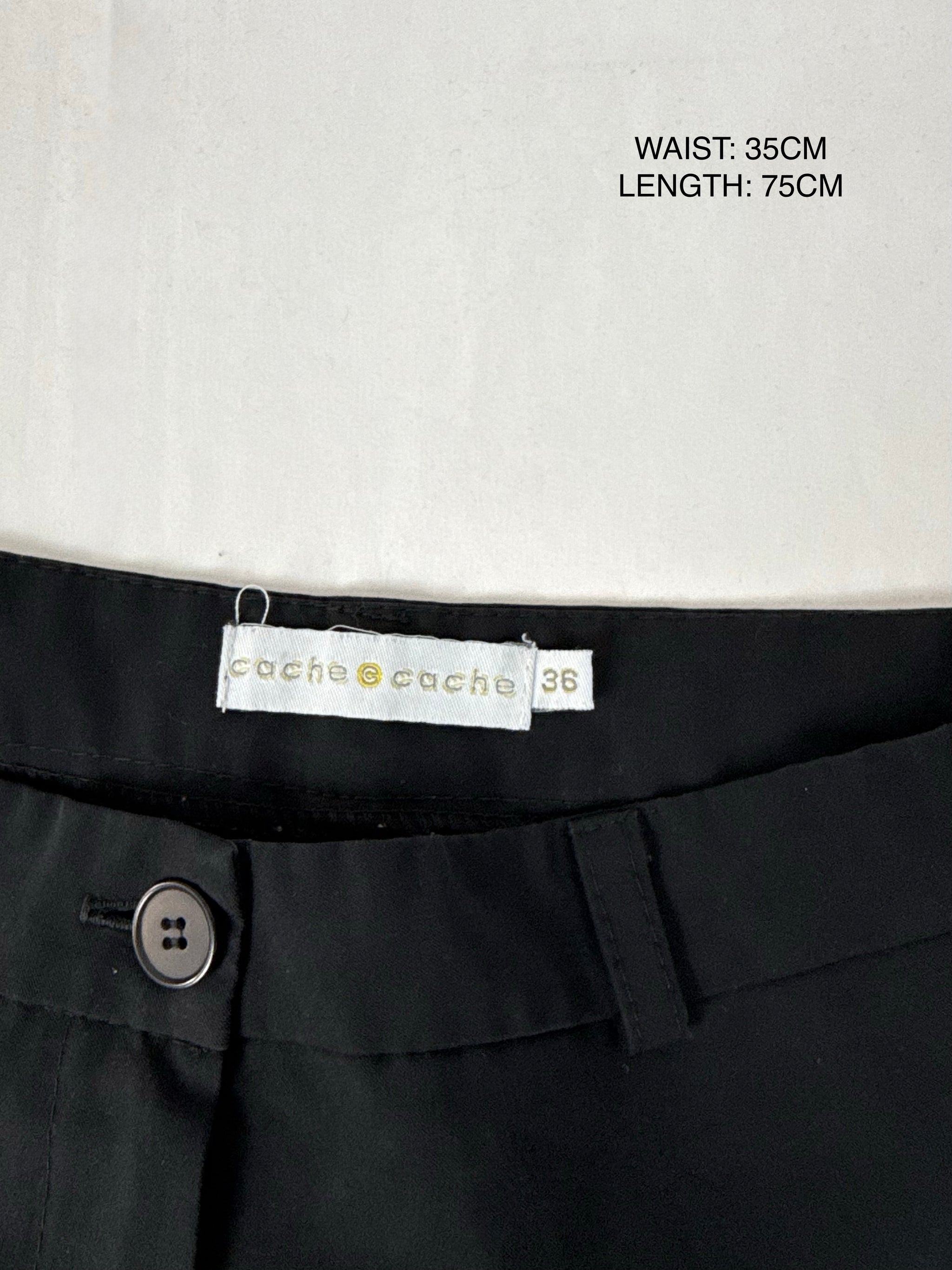 Black low waist office capri pants (S)