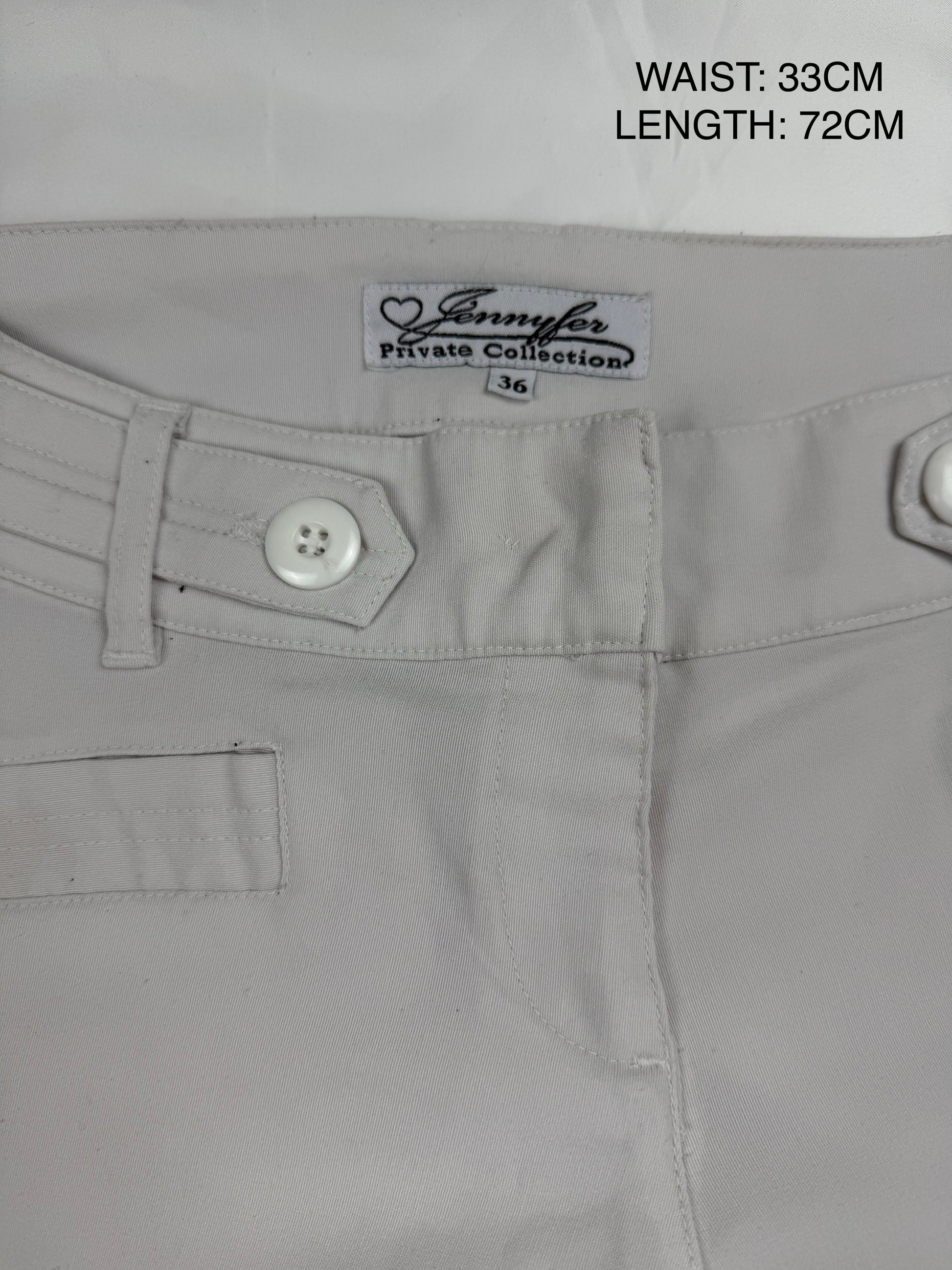 White low rise stretchy capri pants (S)