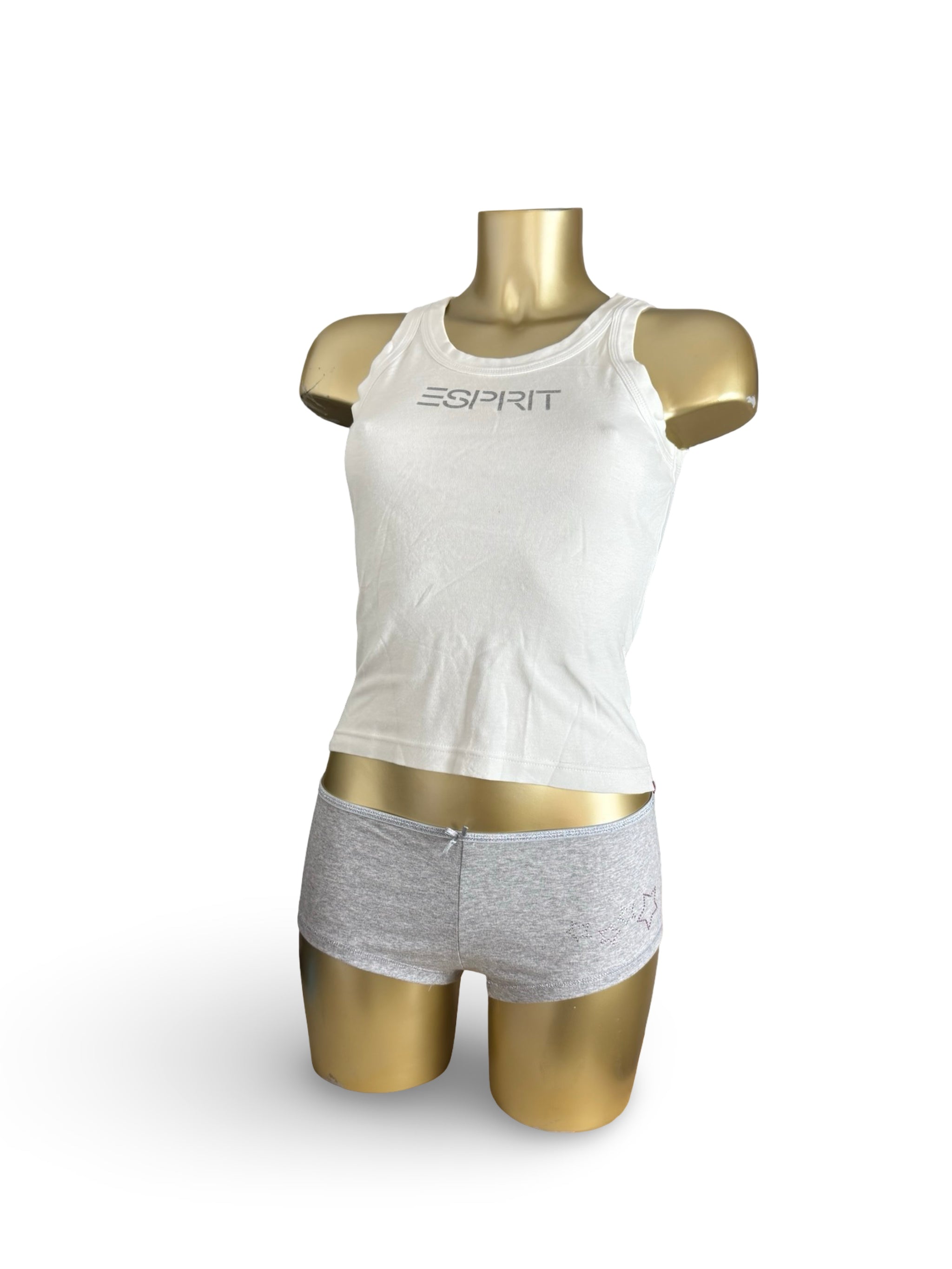 White logo 100% cotton tank top (M)